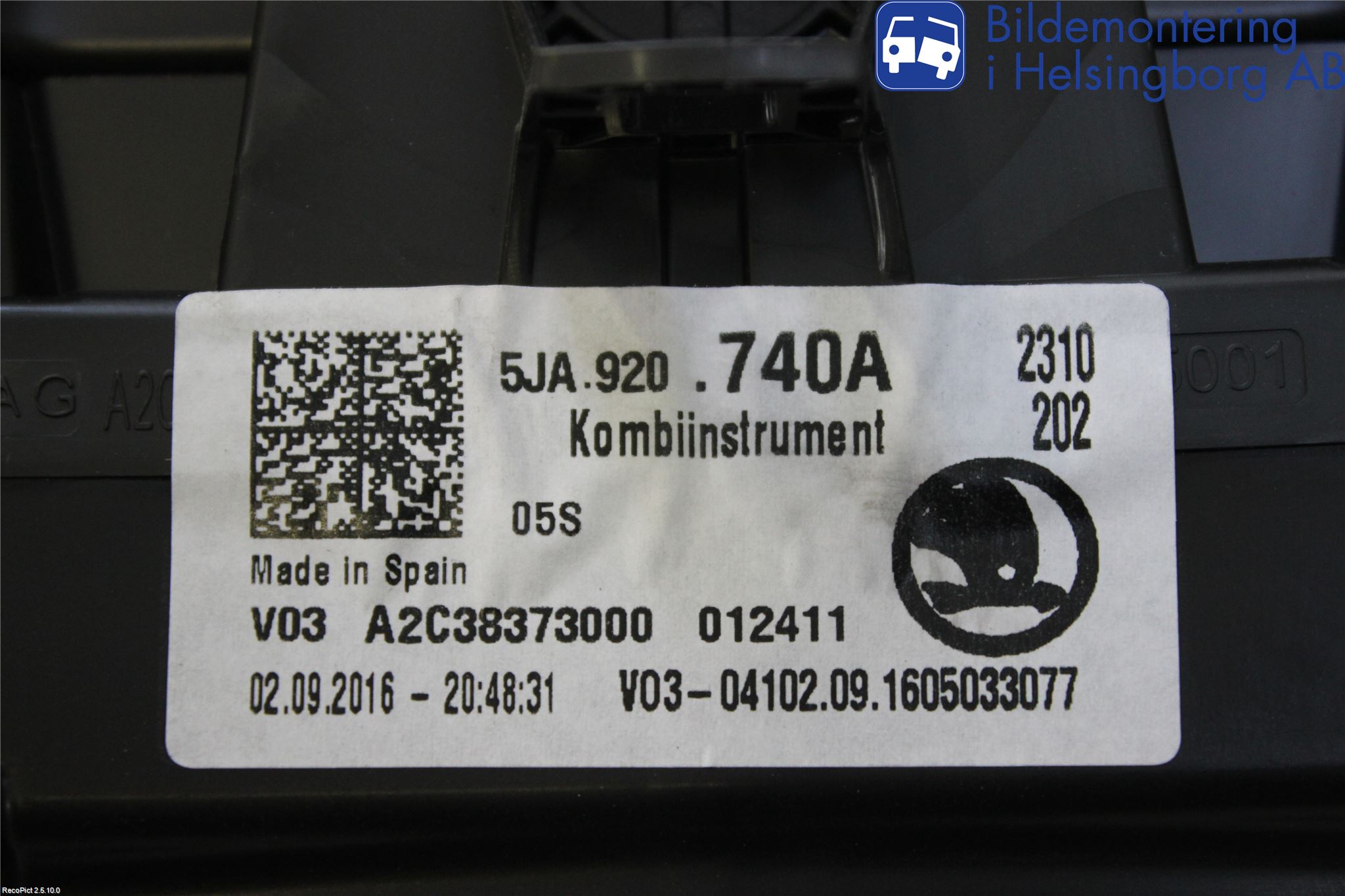 Skoda RAPID Instr Kombinert