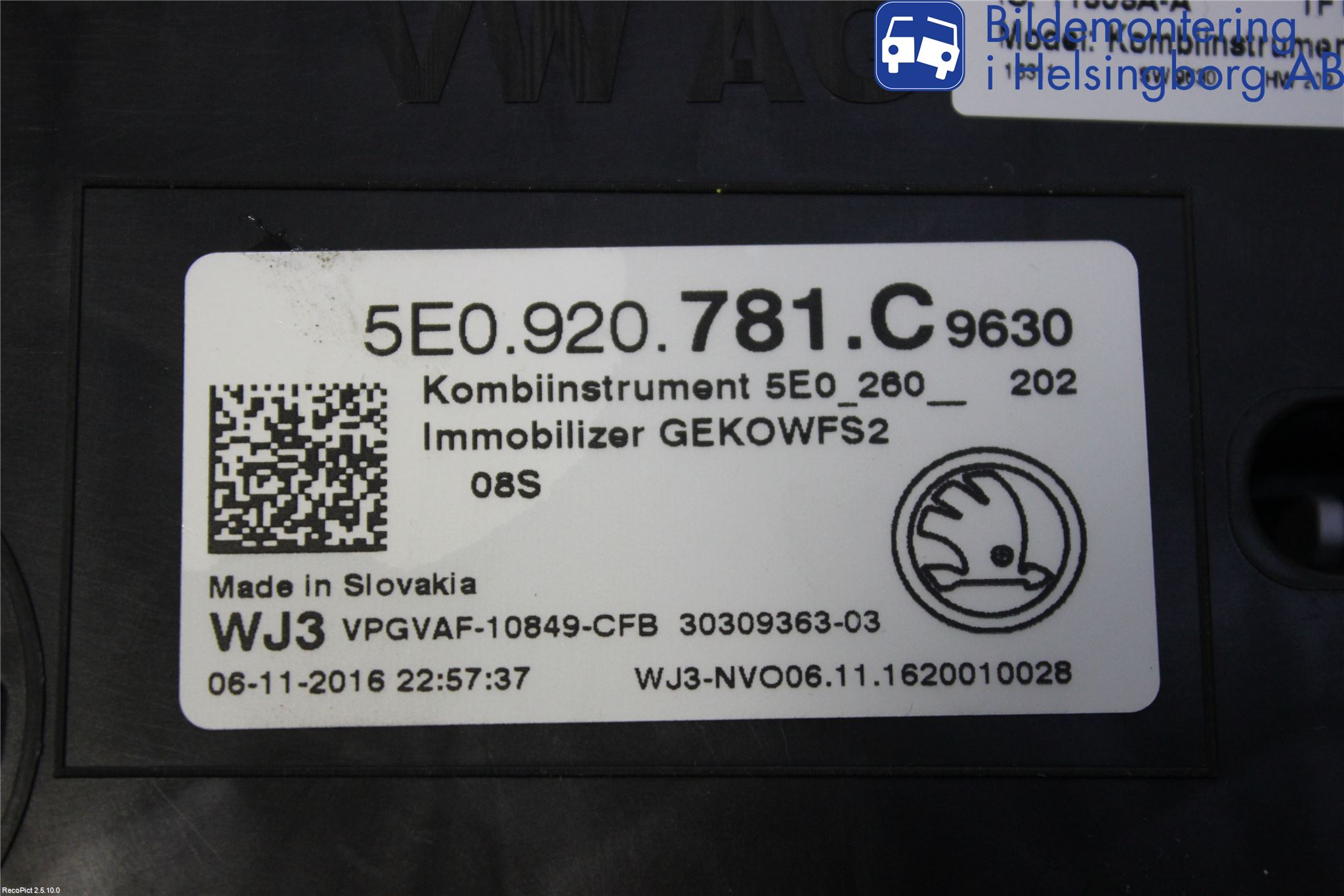 Skoda OCTAVIA (5E) 13-20 Instr Kombinert