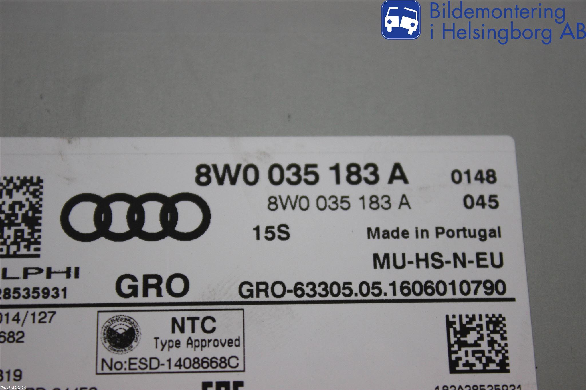 Audi A4/S4 B9 16-19 Stereo Radio Med Cd