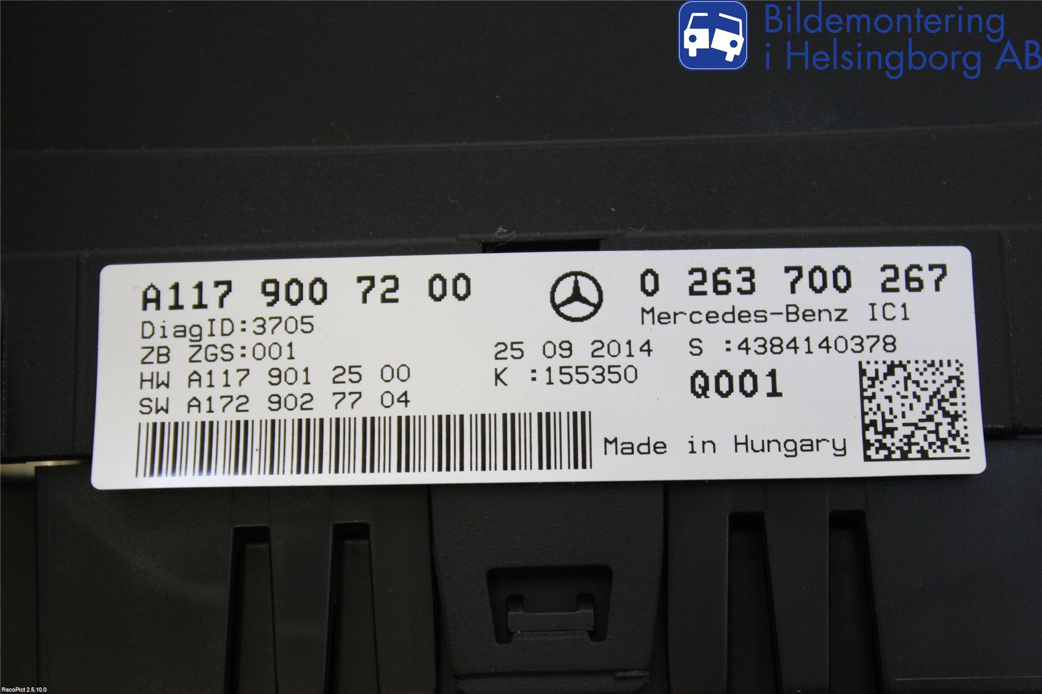 Mercedes-Benz MB CLA-KLASS (C117/X117) 13-19 Instr Kombinert