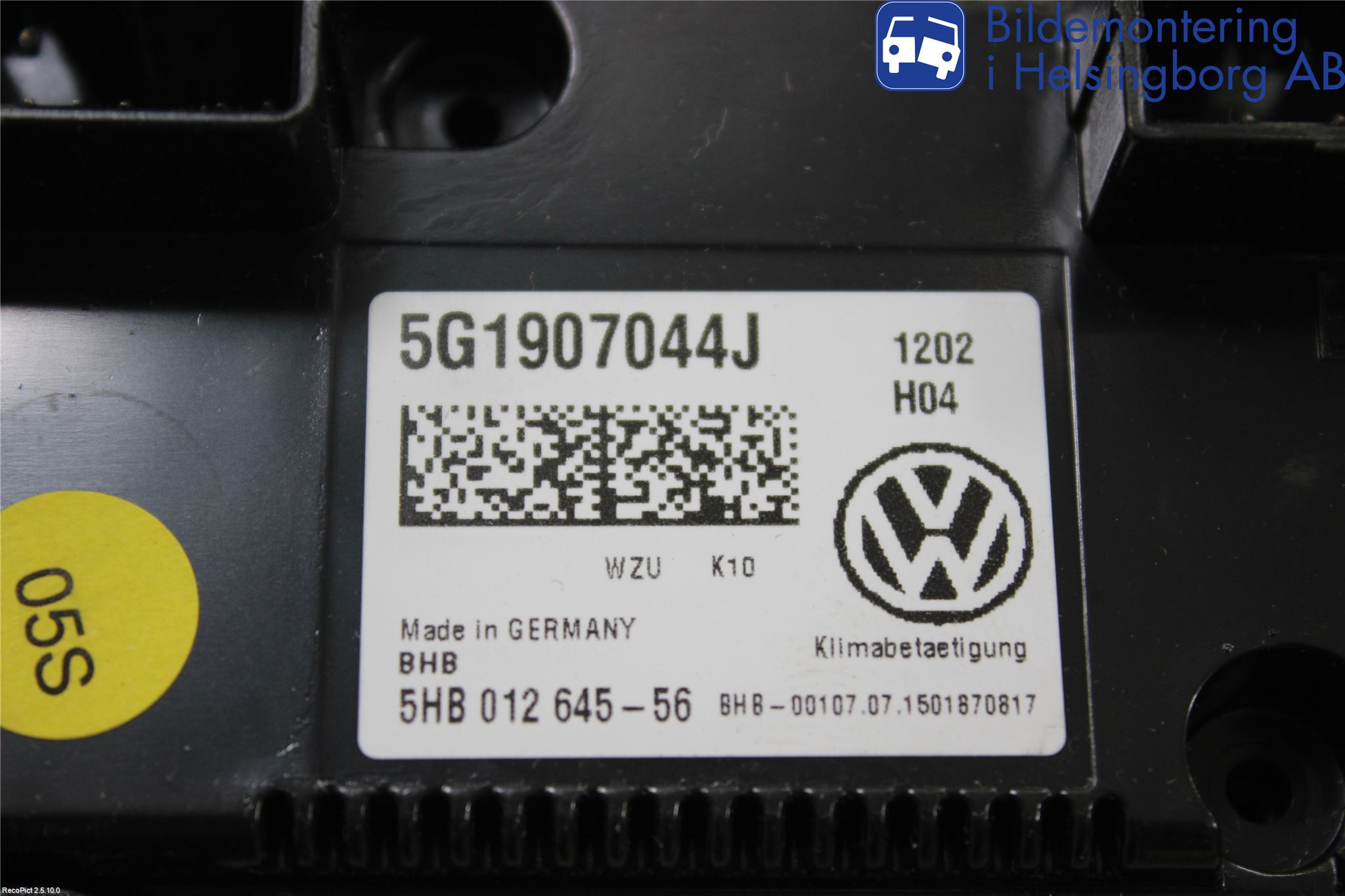 Volkswagen VW PASSAT 15-19 Varme Ac Betjening-Display