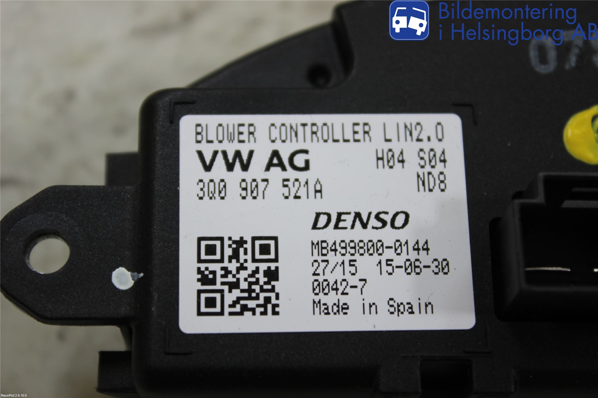 Volkswagen VW PASSAT 15-19 Varmeapparat Viftemotstand