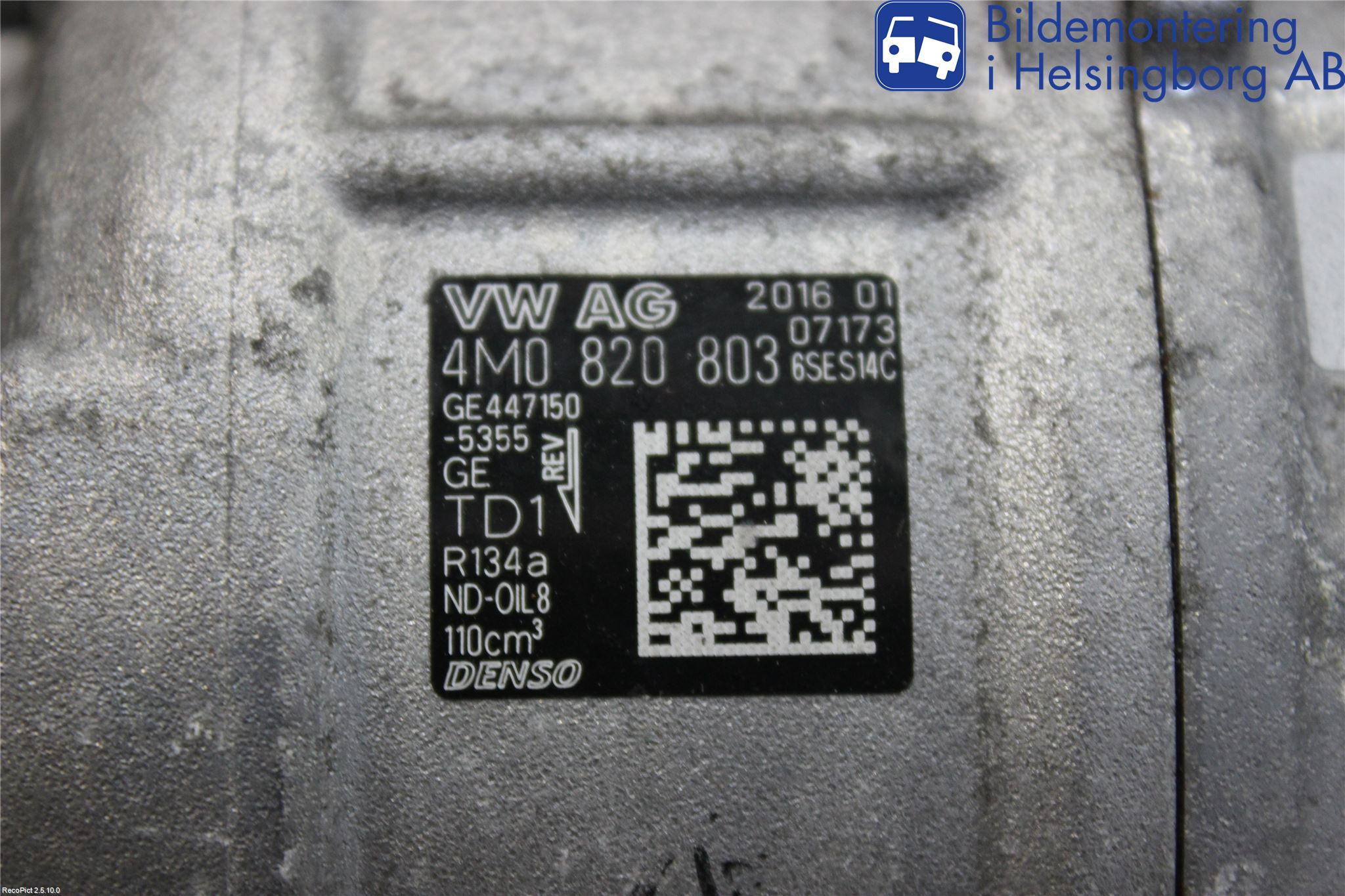 Audi A4/S4 B9 16-19 Varme Ac Kompressor