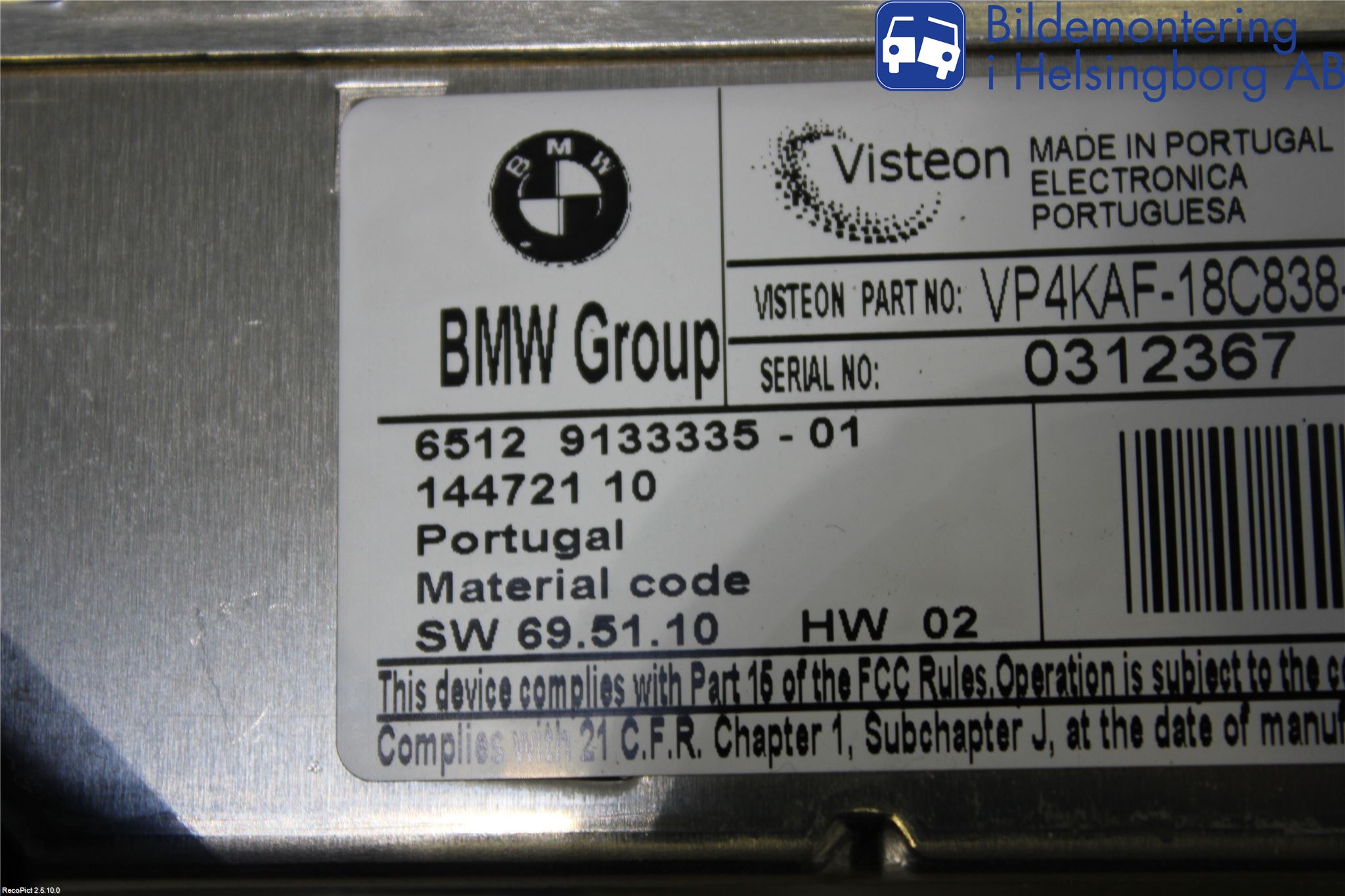BMW 1 E87/81 5D/3D 03-11 Stereo Radio Med Cd