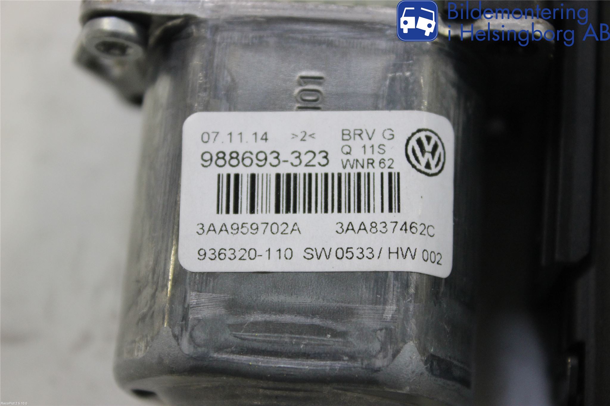 Volkswagen VW PASSAT 11-14 Vindusheismotor