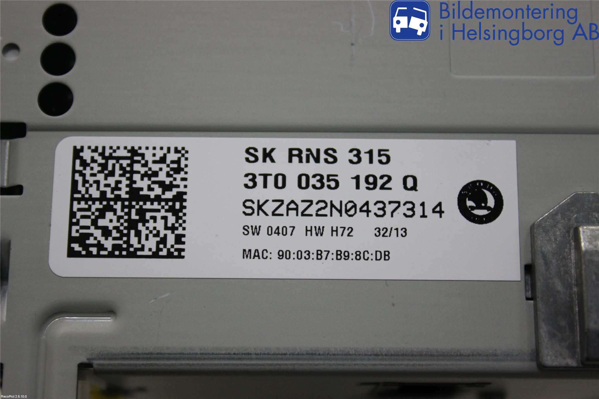Skoda SUPERB 09-15 Stereo Radio Med Cd
