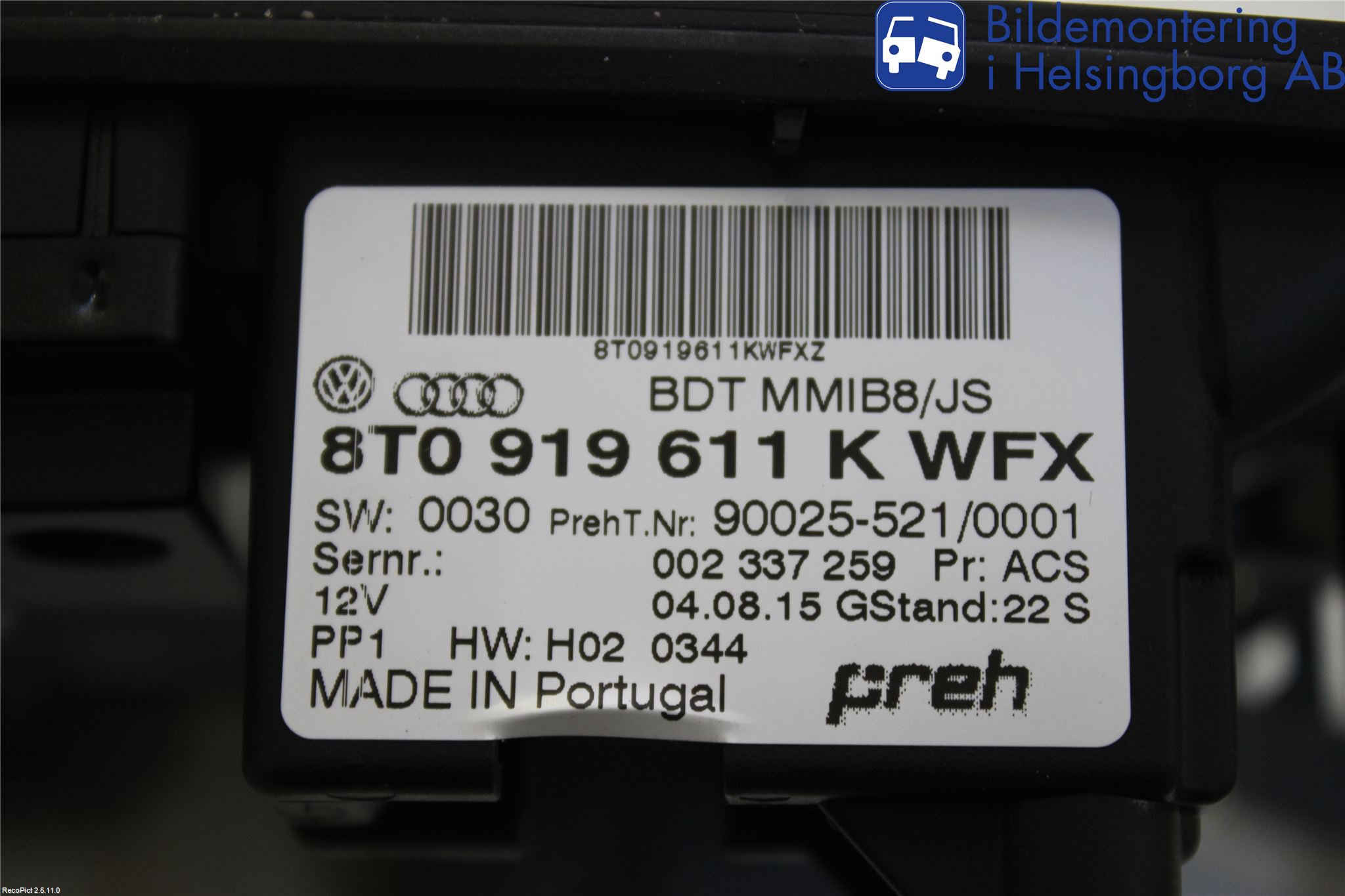 Audi A4 12-15 Stereo Radio Med Cd