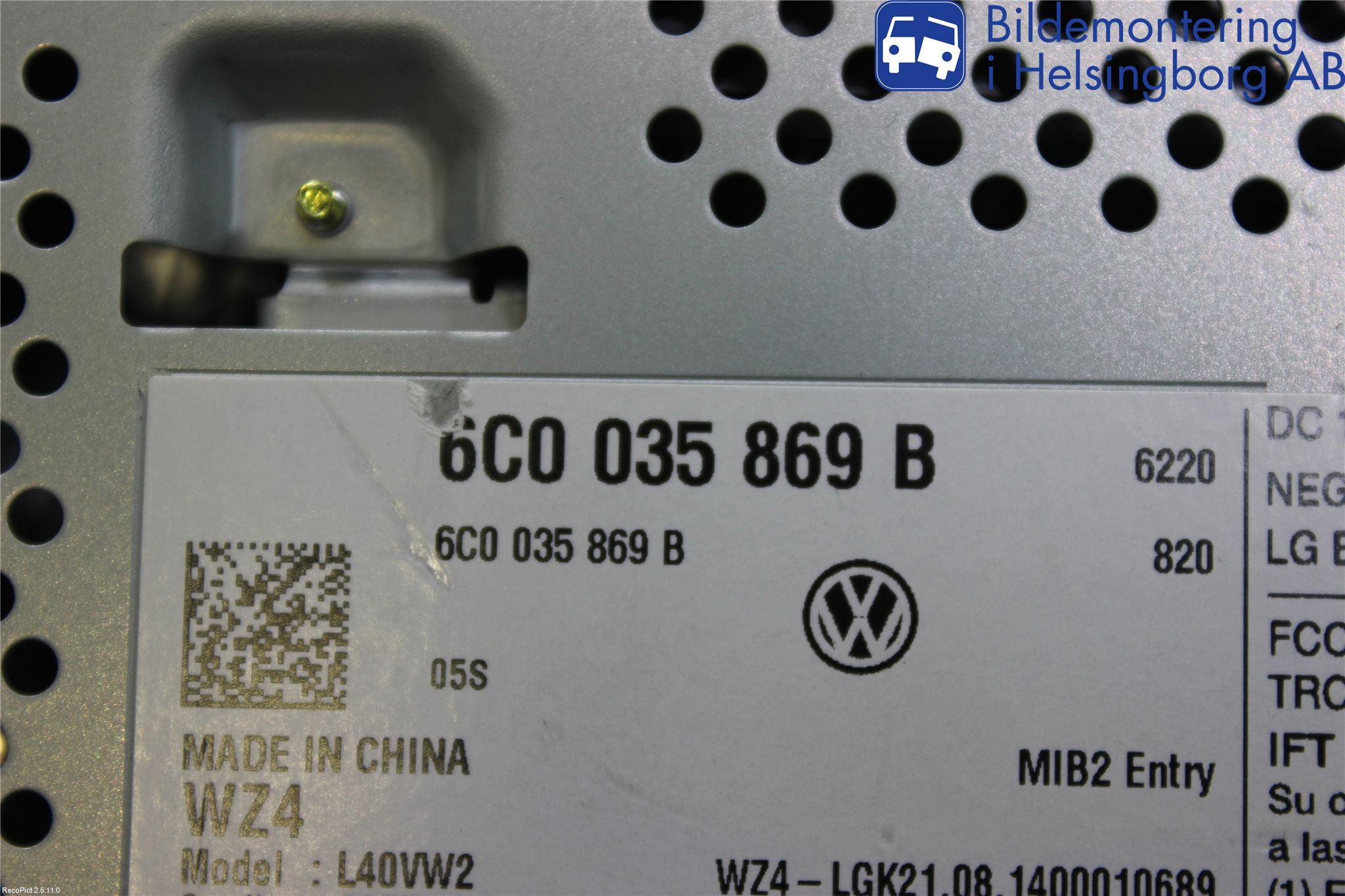 Volkswagen VW POLO 10-17 Stereo Radio Med Cd