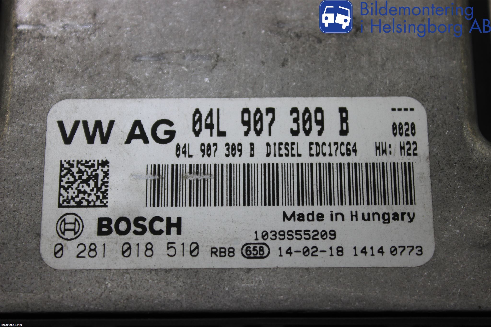 Volkswagen VW GOLF / E-GOLF VII 13-20 Styreenhet Dieselpumpe