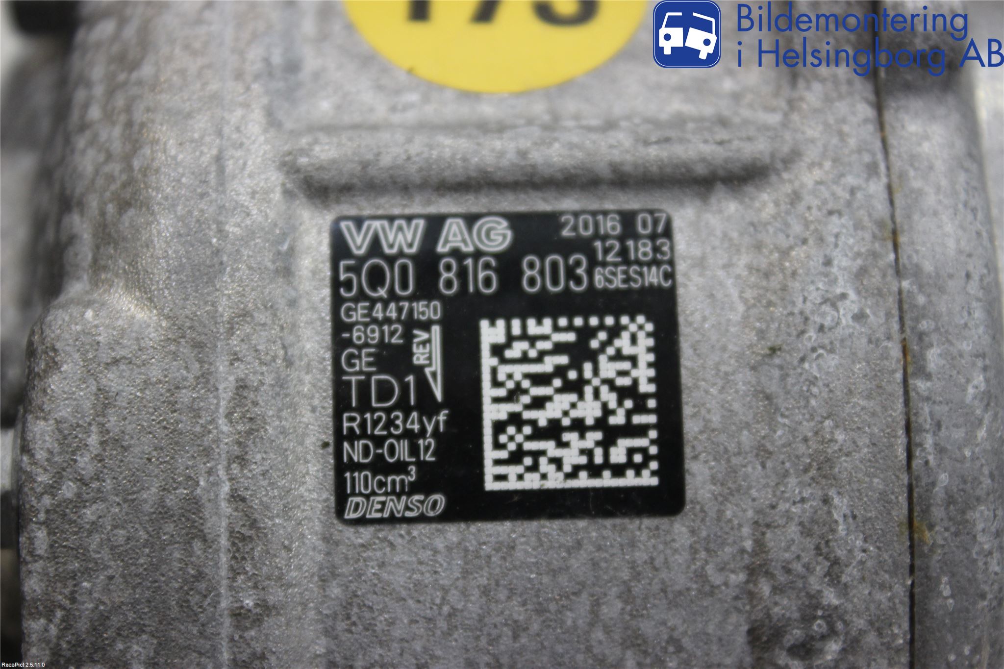 Volkswagen VW TIGUAN 16-24 Varme Ac Kompressor