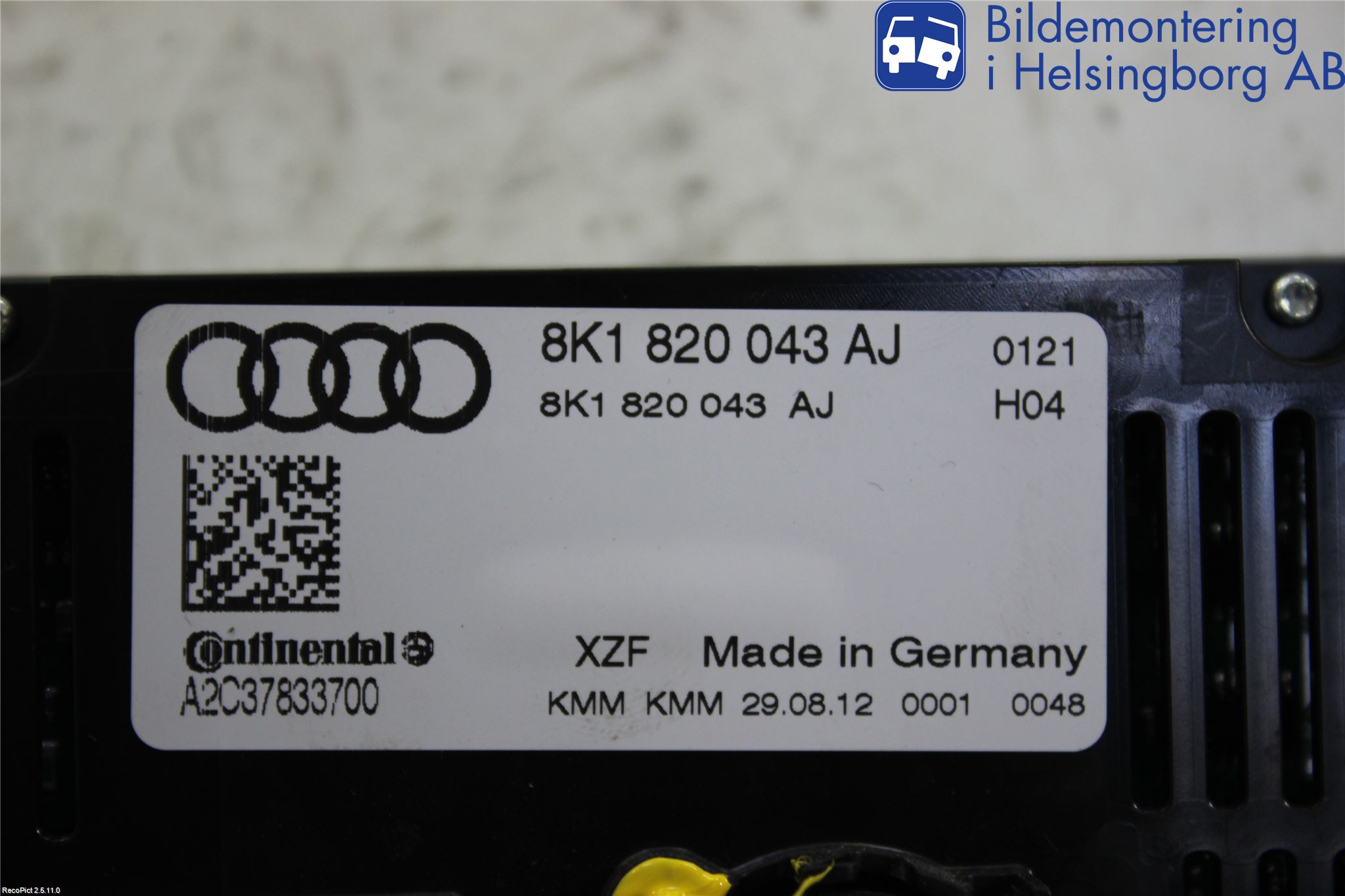 Audi A4 12-15 Varme Ac Betjening-Display