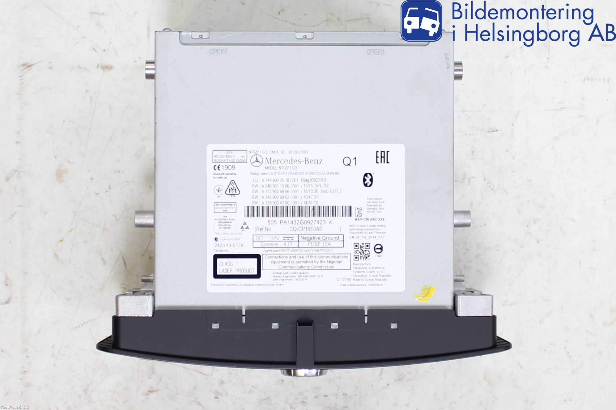 Mercedes-Benz MB A-KLASS (W176) 13-18 Stereo Radio Med Cd