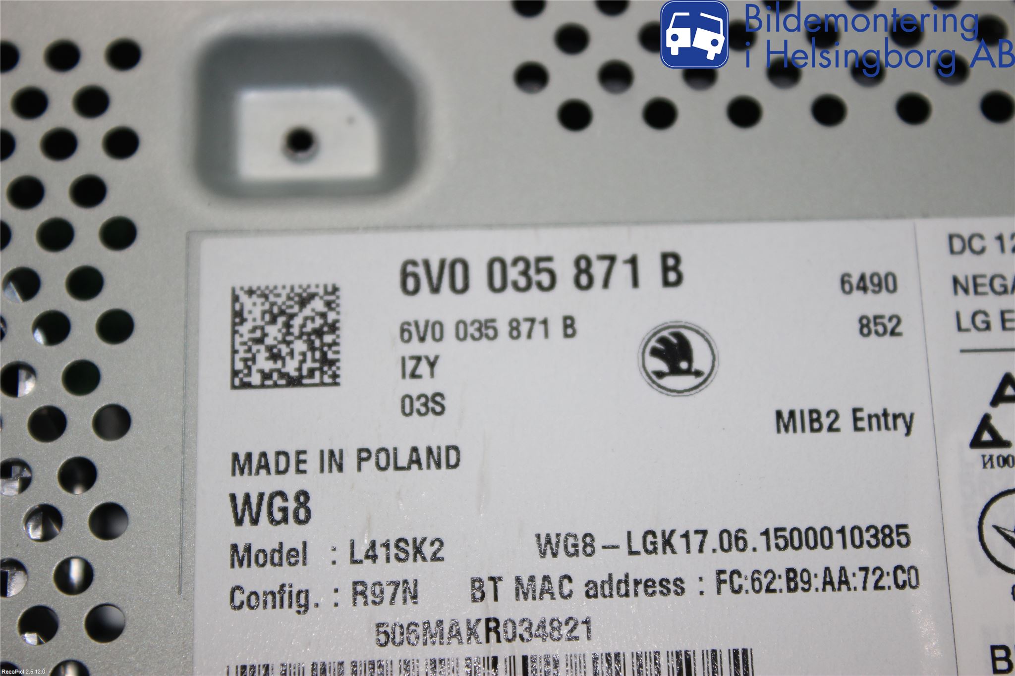 Skoda FABIA 15-21 Stereo Radio Med Cd