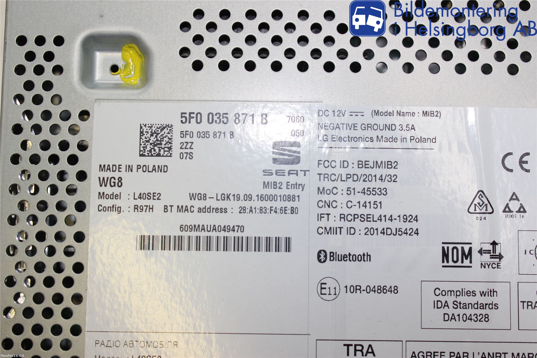 Seat IBIZA IV 08-16 Stereo Radio Med Cd