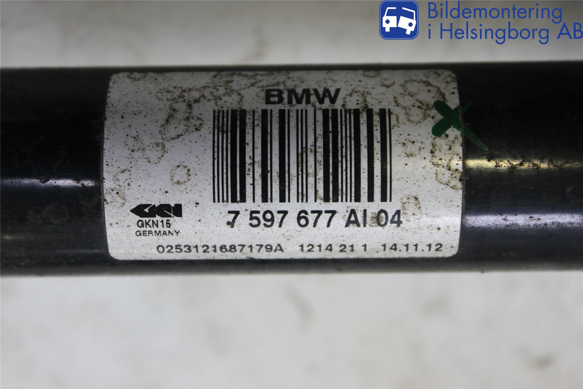 BMW 3 F30/F31/F80 12-19 Drivaksel Bak Kompl Venstre
