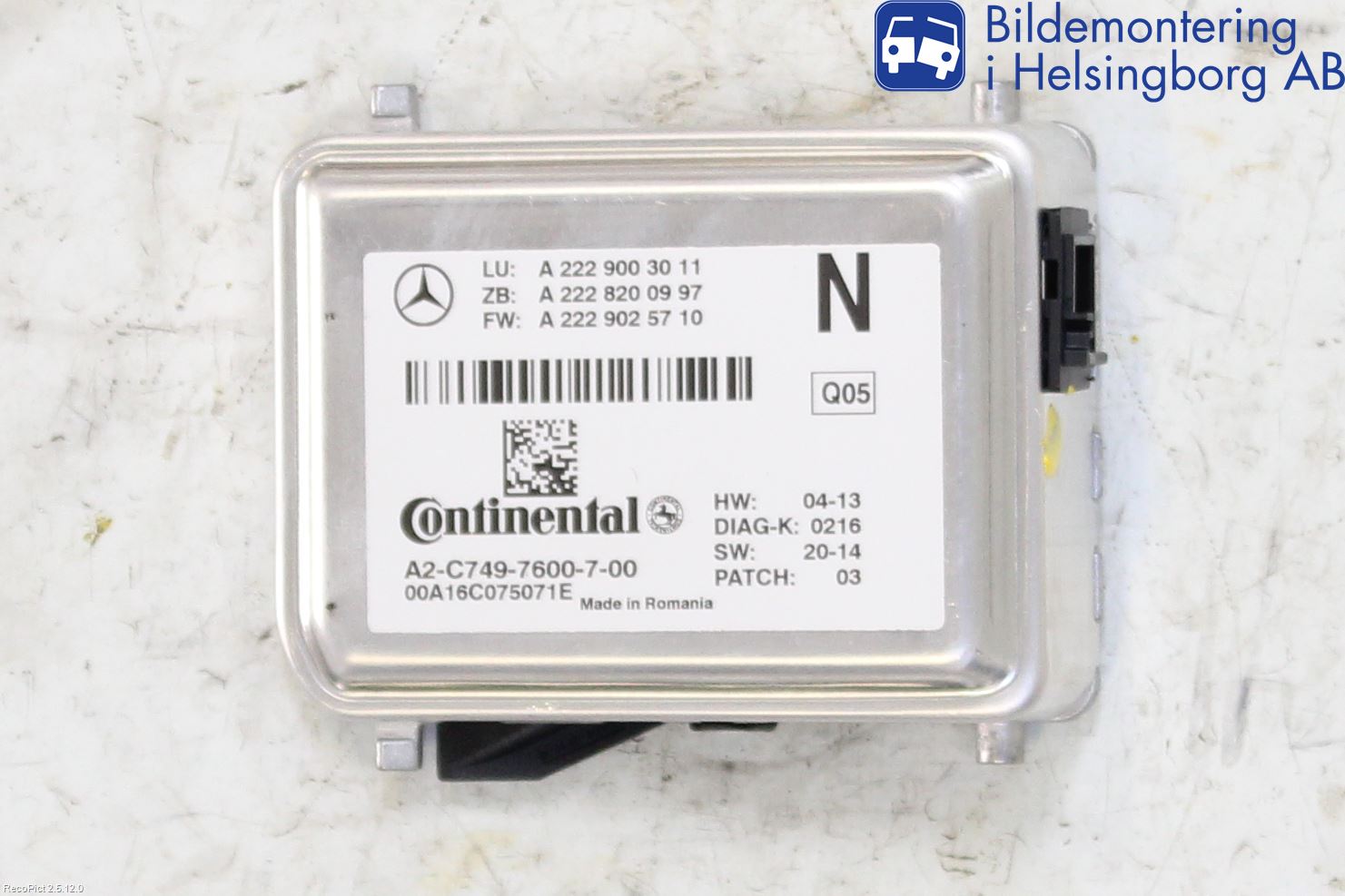 Mercedes-Benz MB C-KLASS (W205) 14-21 Sensor Kollisjonsbeskyttelse