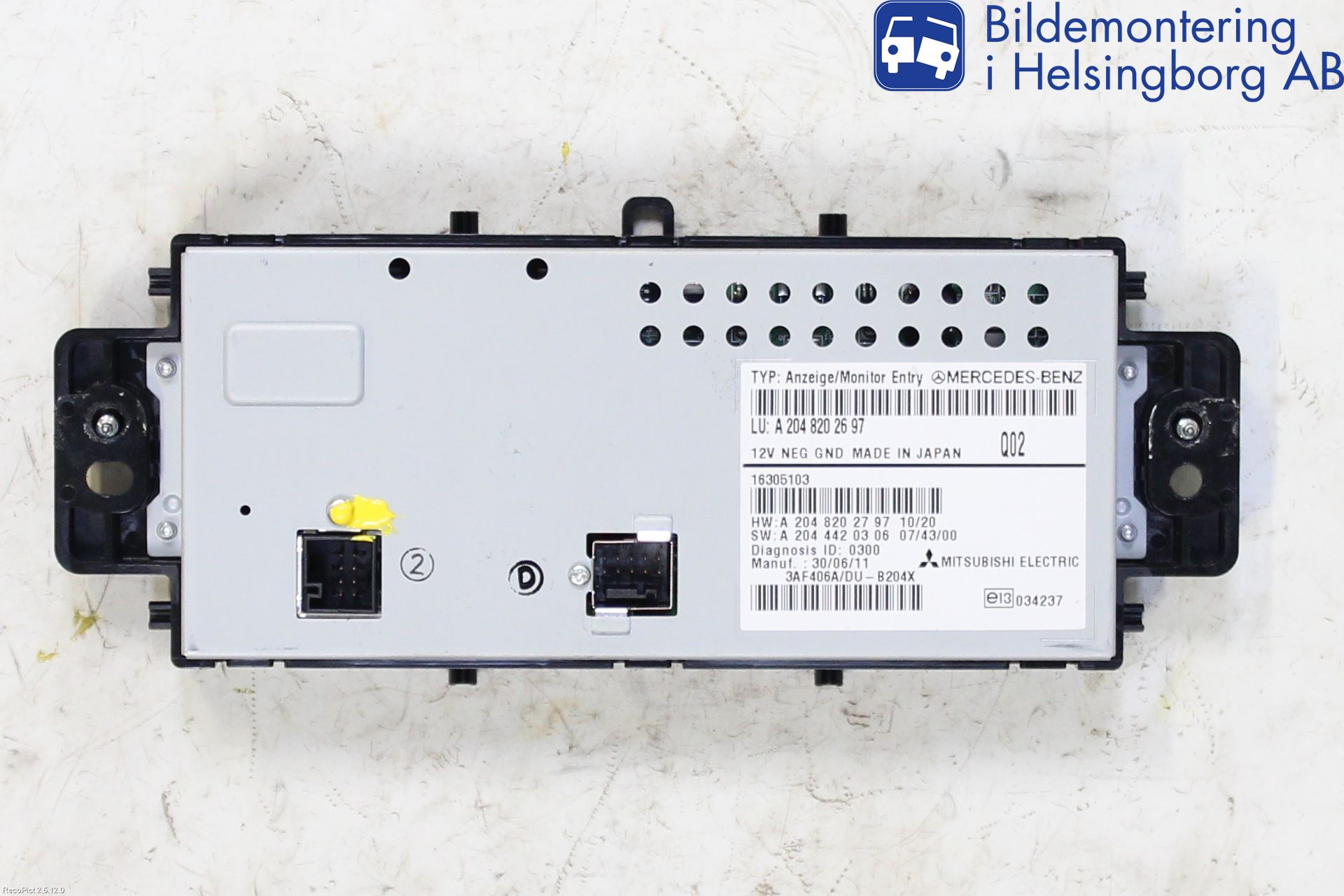 Mercedes-Benz MB GLK-KLASS (X204) 08-16 Instr Varselys - Display