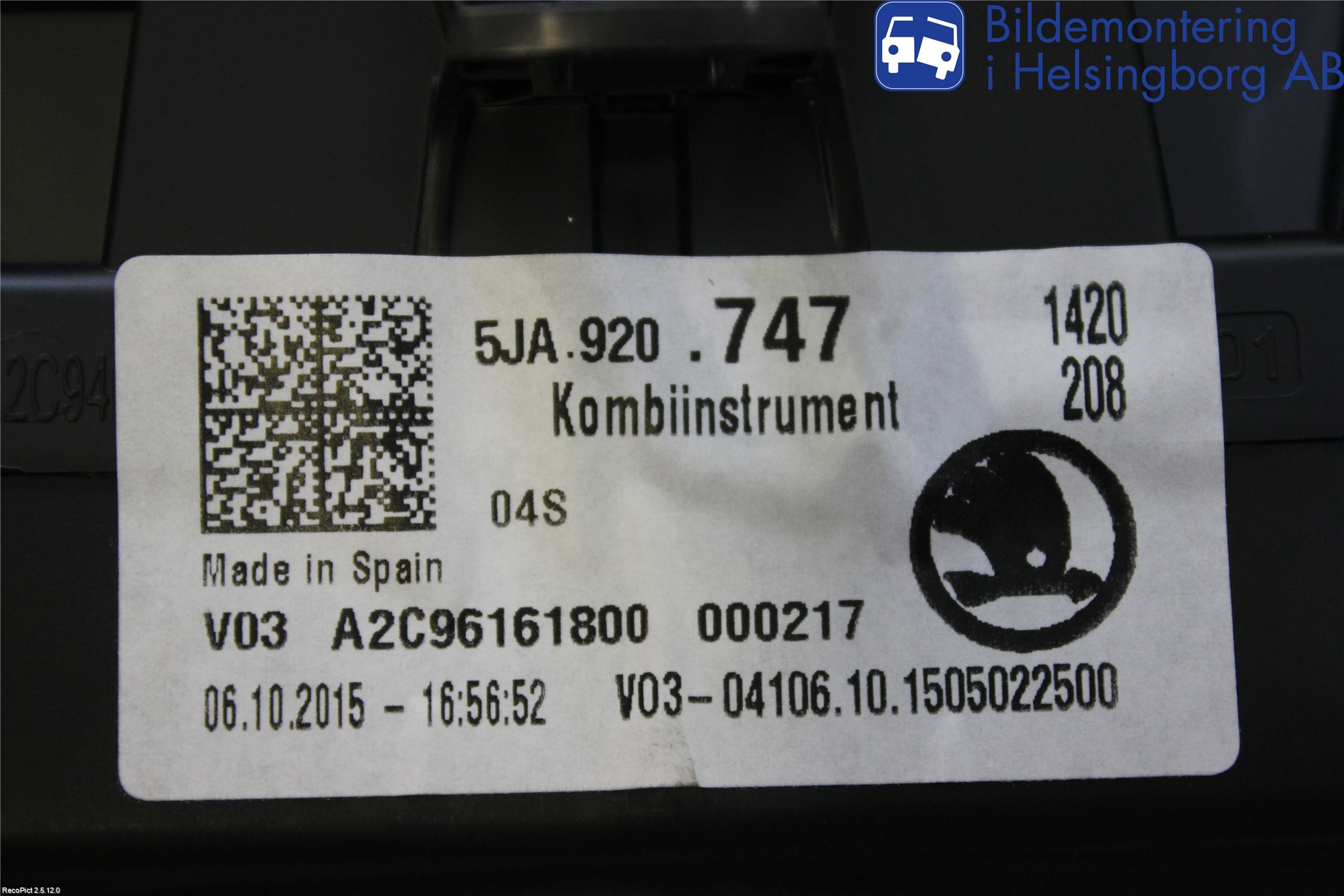 Skoda RAPID Instr Kombinert