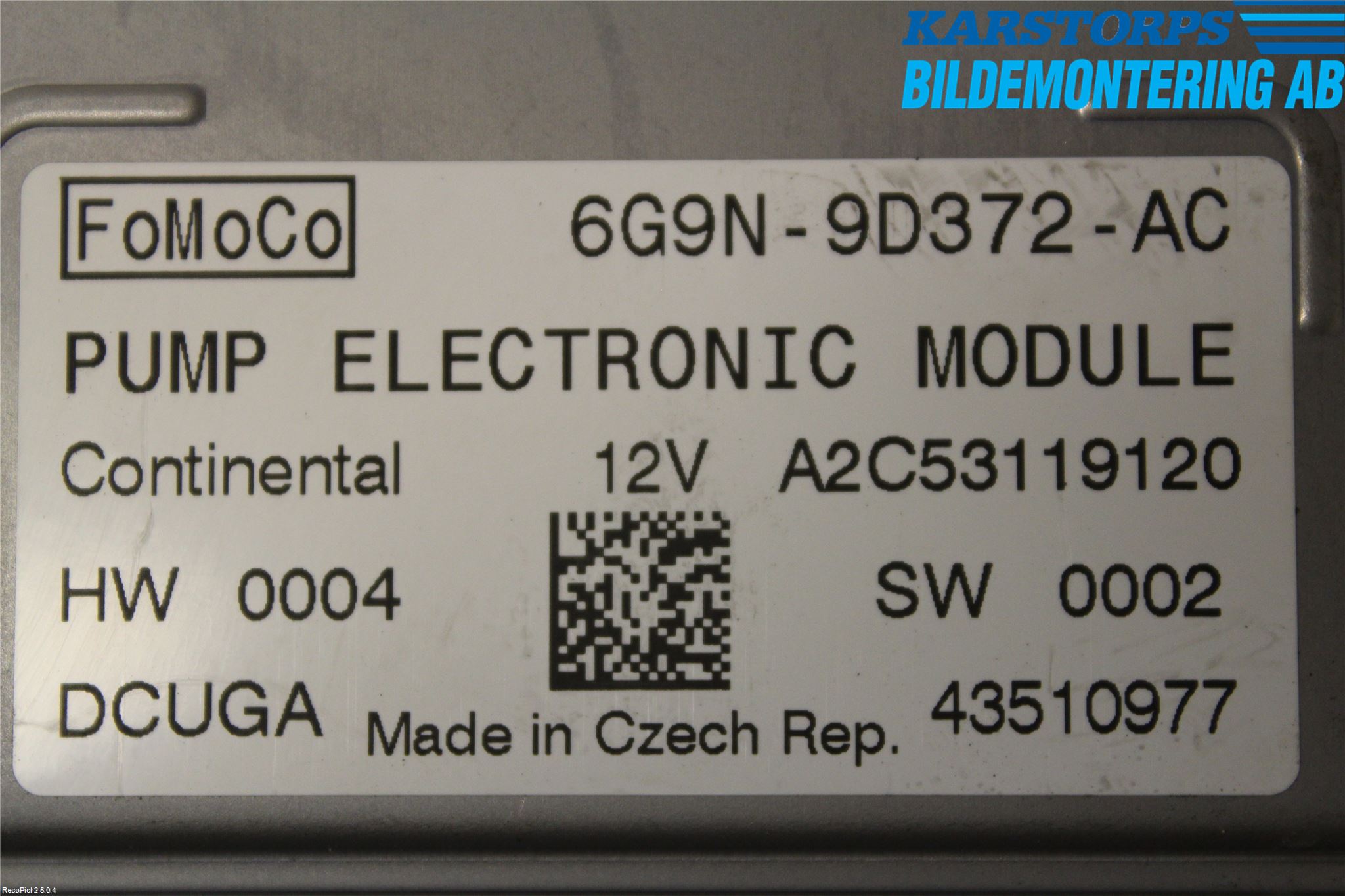 Volvo XC70 14-16 Styreenhet Drivstoffpumpe