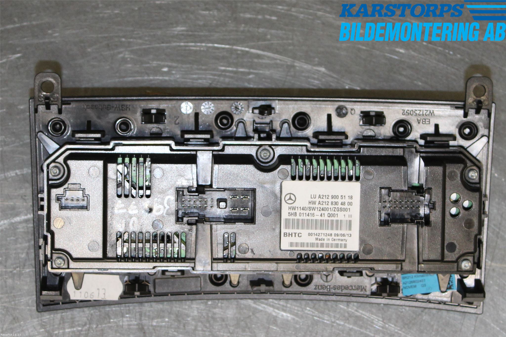 Mercedes-Benz MB E-KLASS (W212) 09-16 Varmeapparat Panel(Regulering)