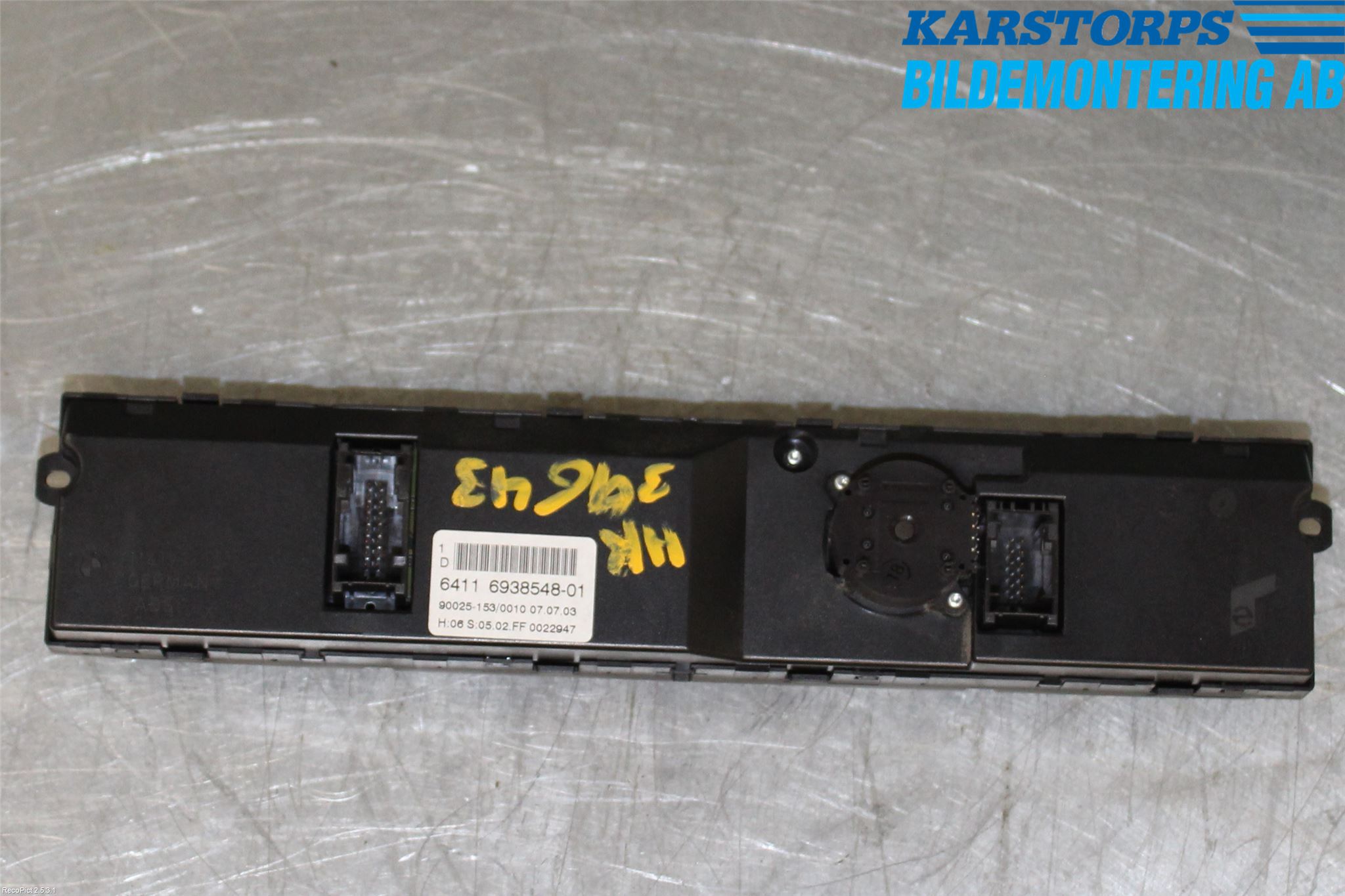 BMW 5 E60/61 Sed/Tou 02-10 Varmeapparat Panel(Regulering)