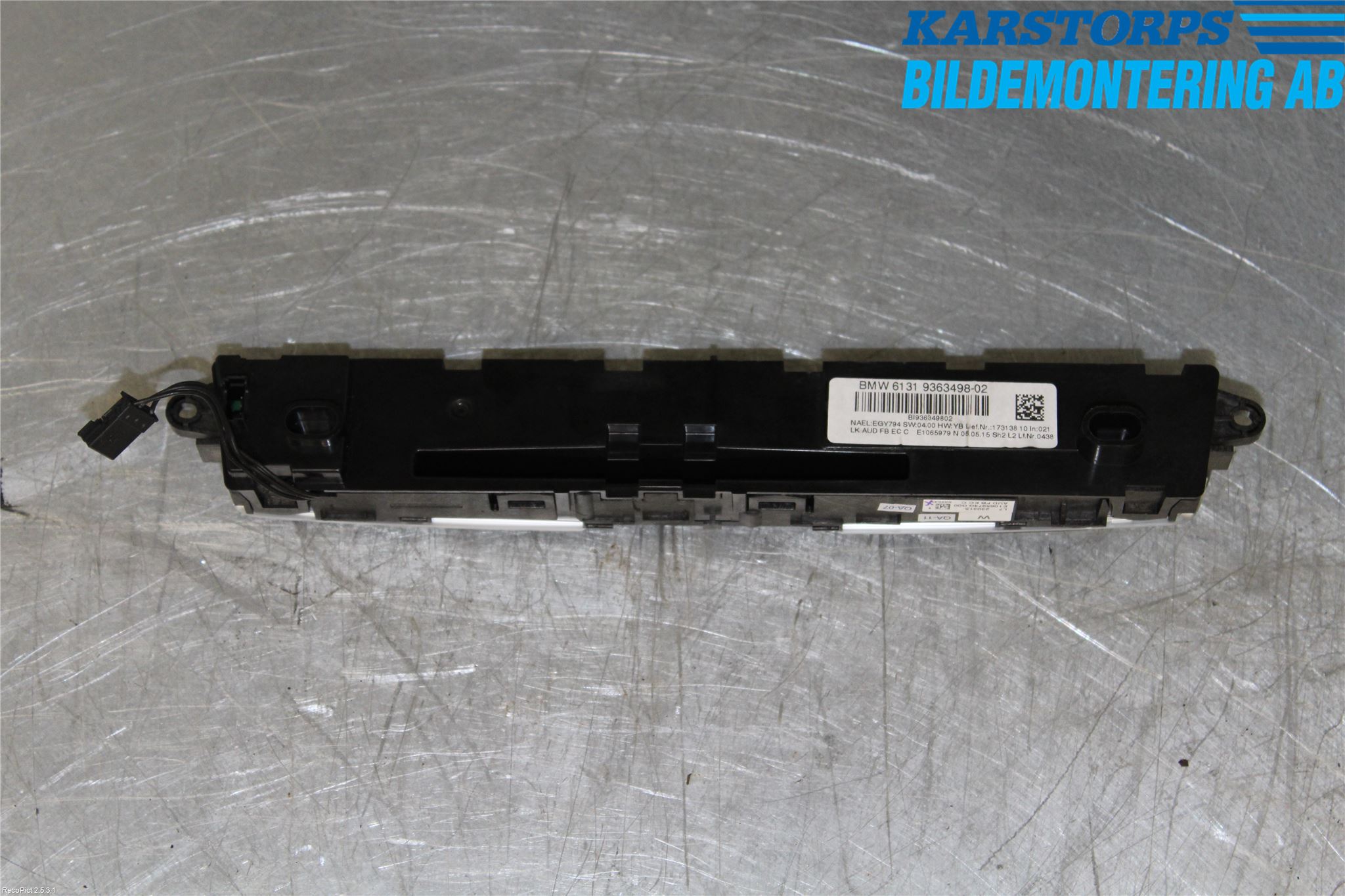 BMW 3 F30/F31/F80 12-19 Stereo Radio Med Cd