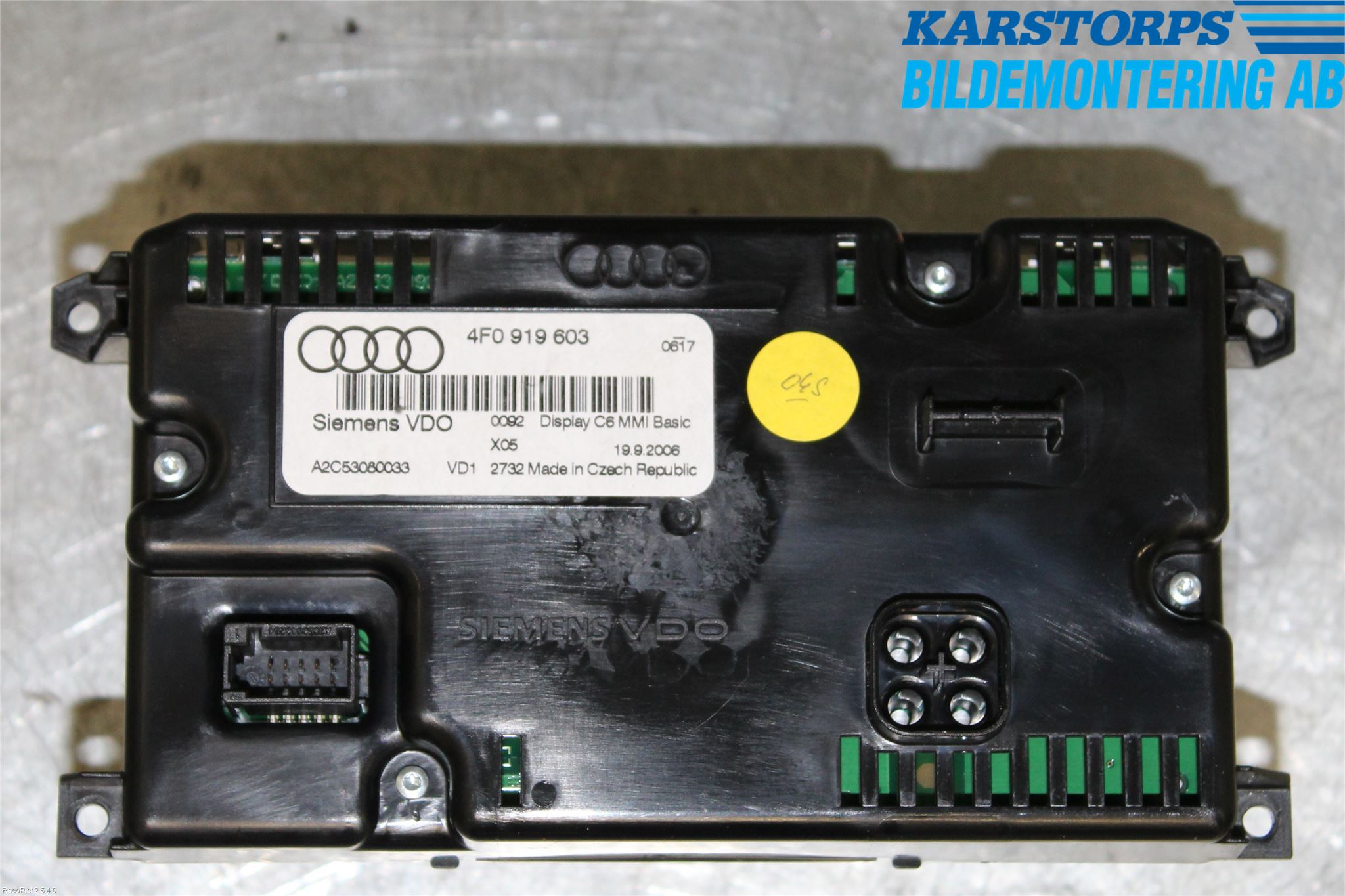 Audi A6/S6     05-11 Instr Skjerm Dvd-Gps-Ac-Tlf