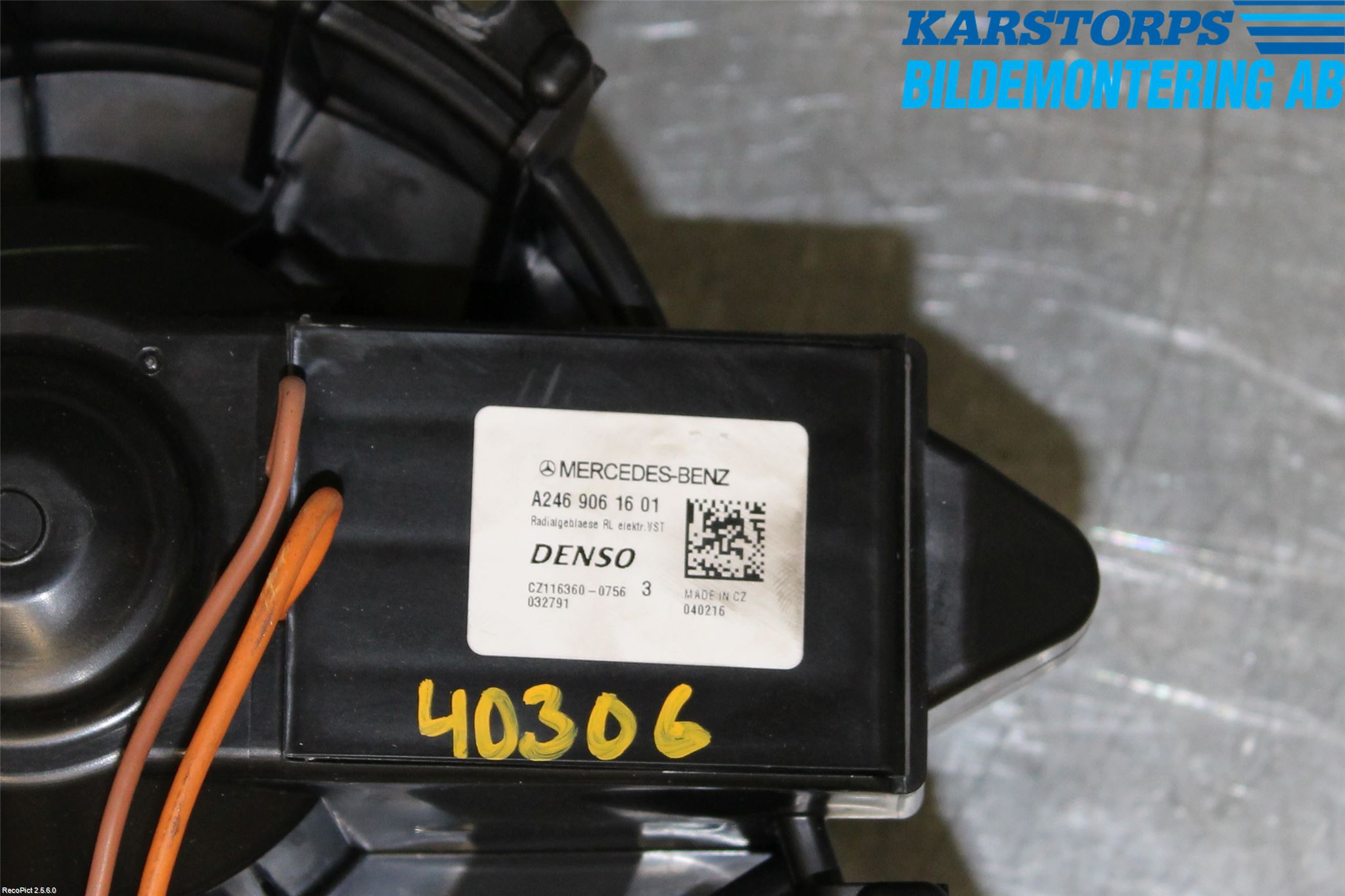 Mercedes-Benz MB B-KLASS (W246/W242) 12-19 Varmeapparat Viftemotor