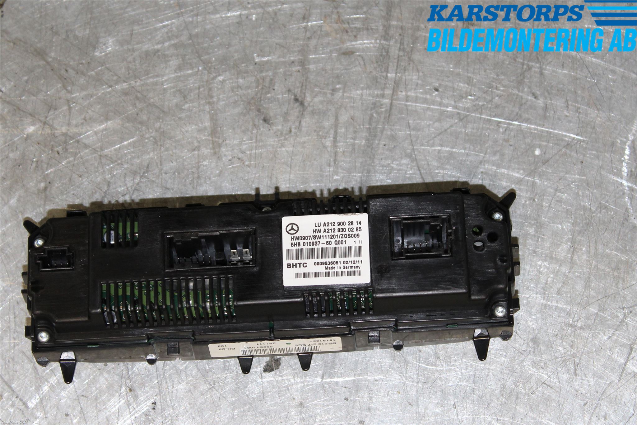 Mercedes-Benz MB E-KLASS (W212) 09-16 Varmeapparat Panel(Regulering)