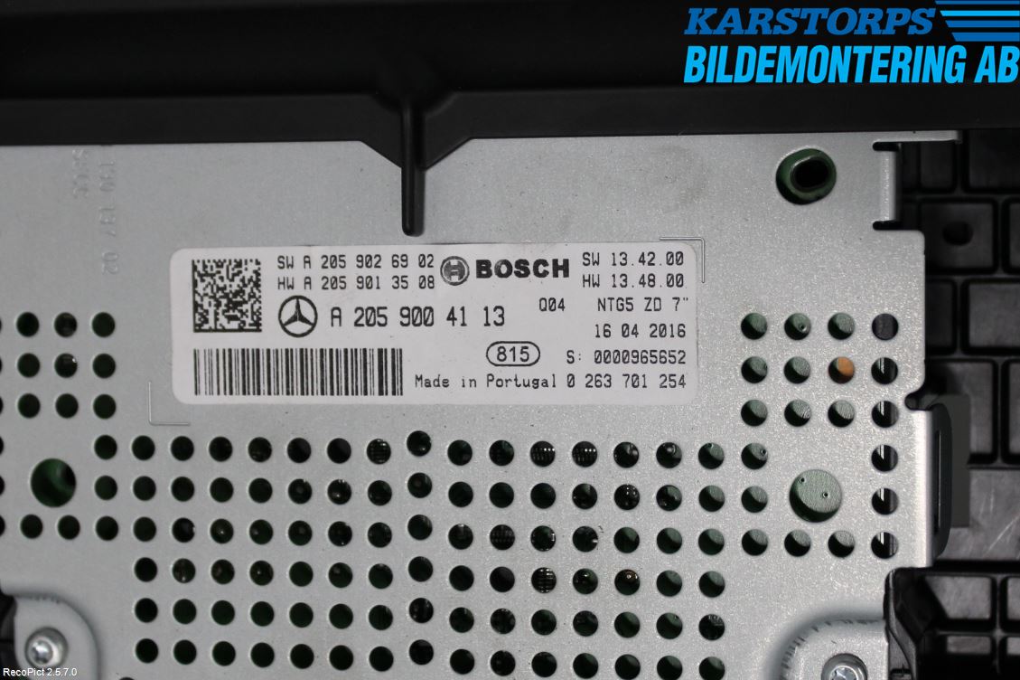 Mercedes-Benz MB C-KLASS (W205) 14-21 Instr Skjerm Dvd-Gps-Ac-Tlf