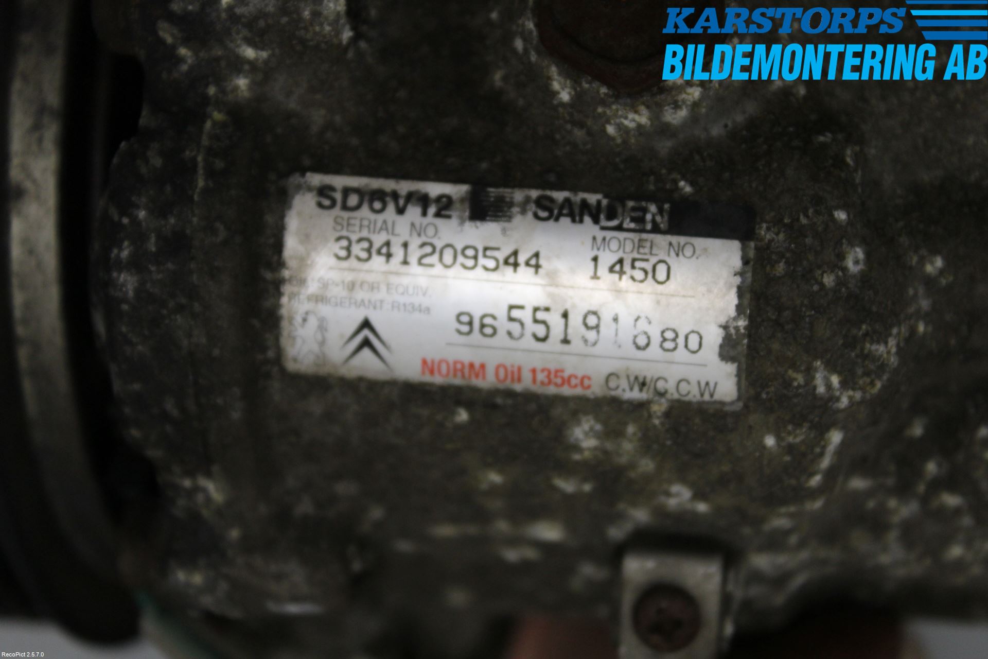 Citroen C3 05-10 Varme Ac Kompressor