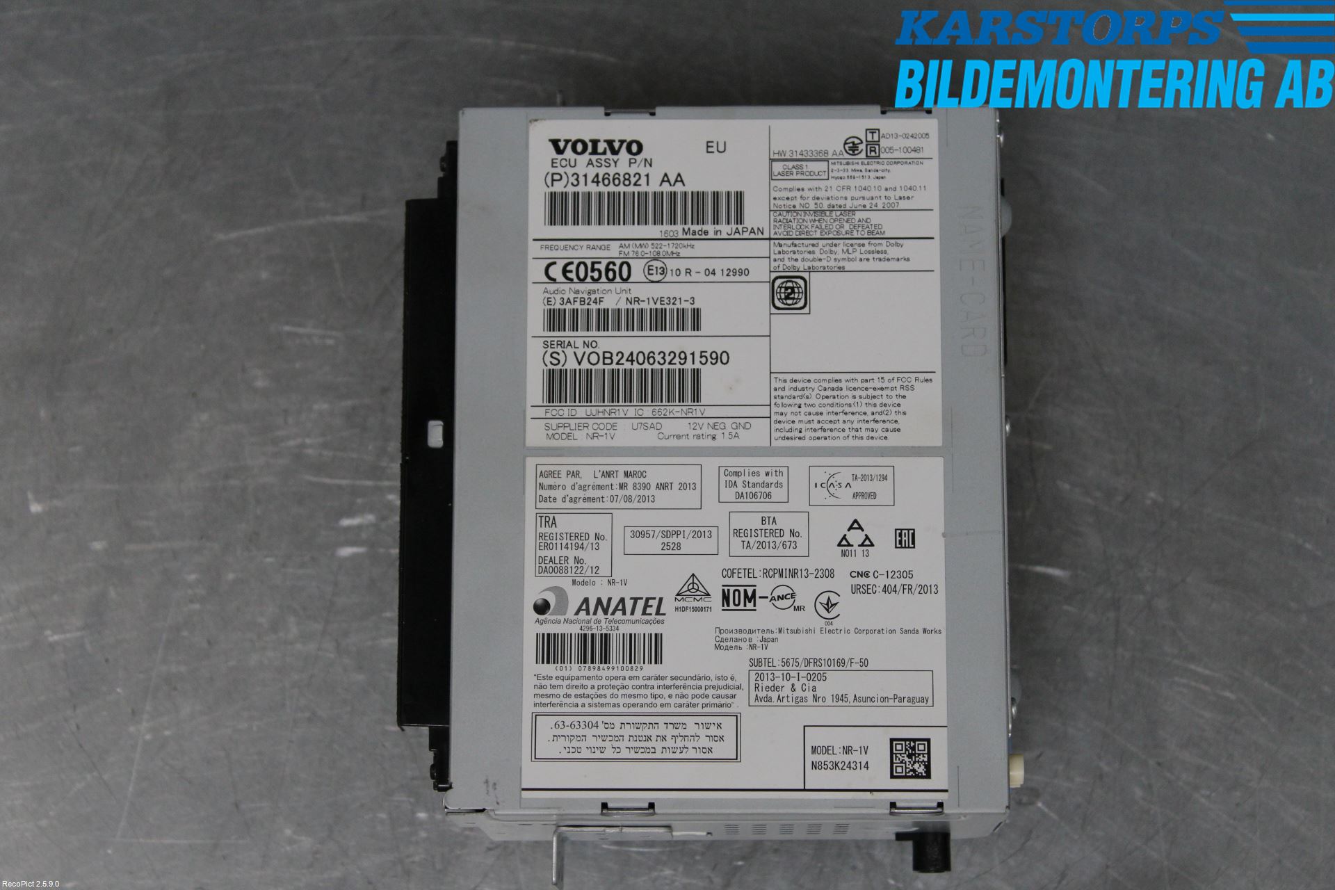 Volvo V70 14-16 Stereo Radio Med Cd