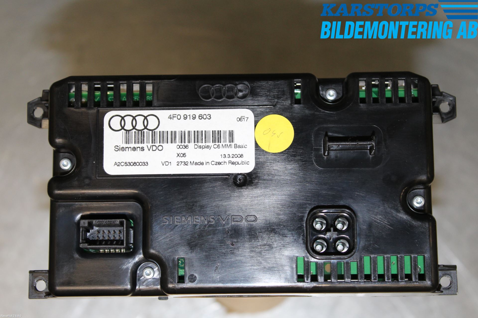 Audi A6/S6     05-11 Instr Skjerm Dvd-Gps-Ac-Tlf