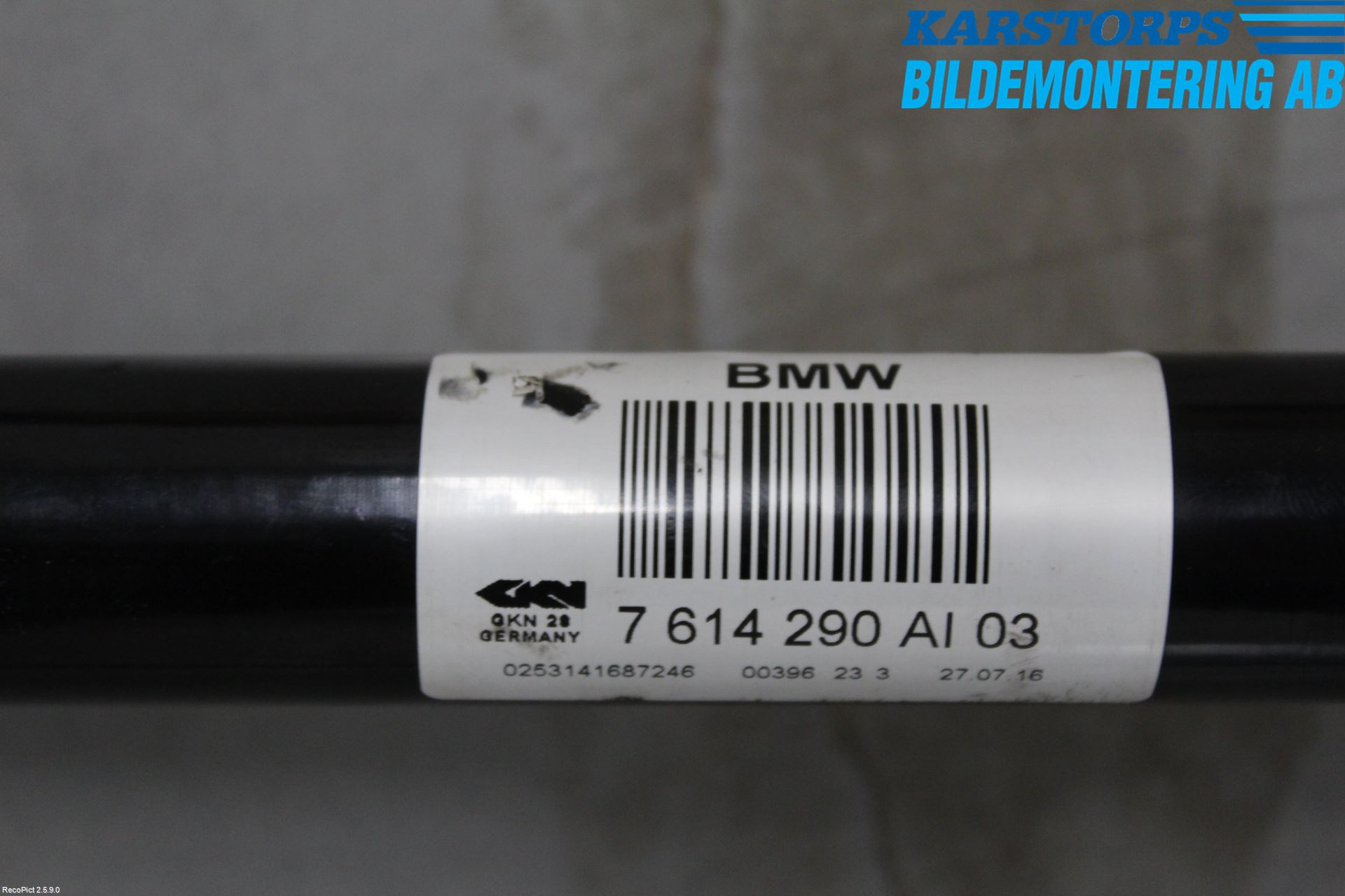 BMW 5 F10/F11/F18 09-17 Drivaksel Bak Kompl Høyre