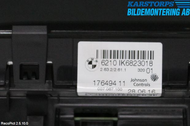 BMW 3 F30/F31/F80 12-19 Instr Kombinert