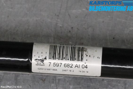 BMW 3 F30/F31/F80 12-19 Drivaksel Bak Kompl Høyre