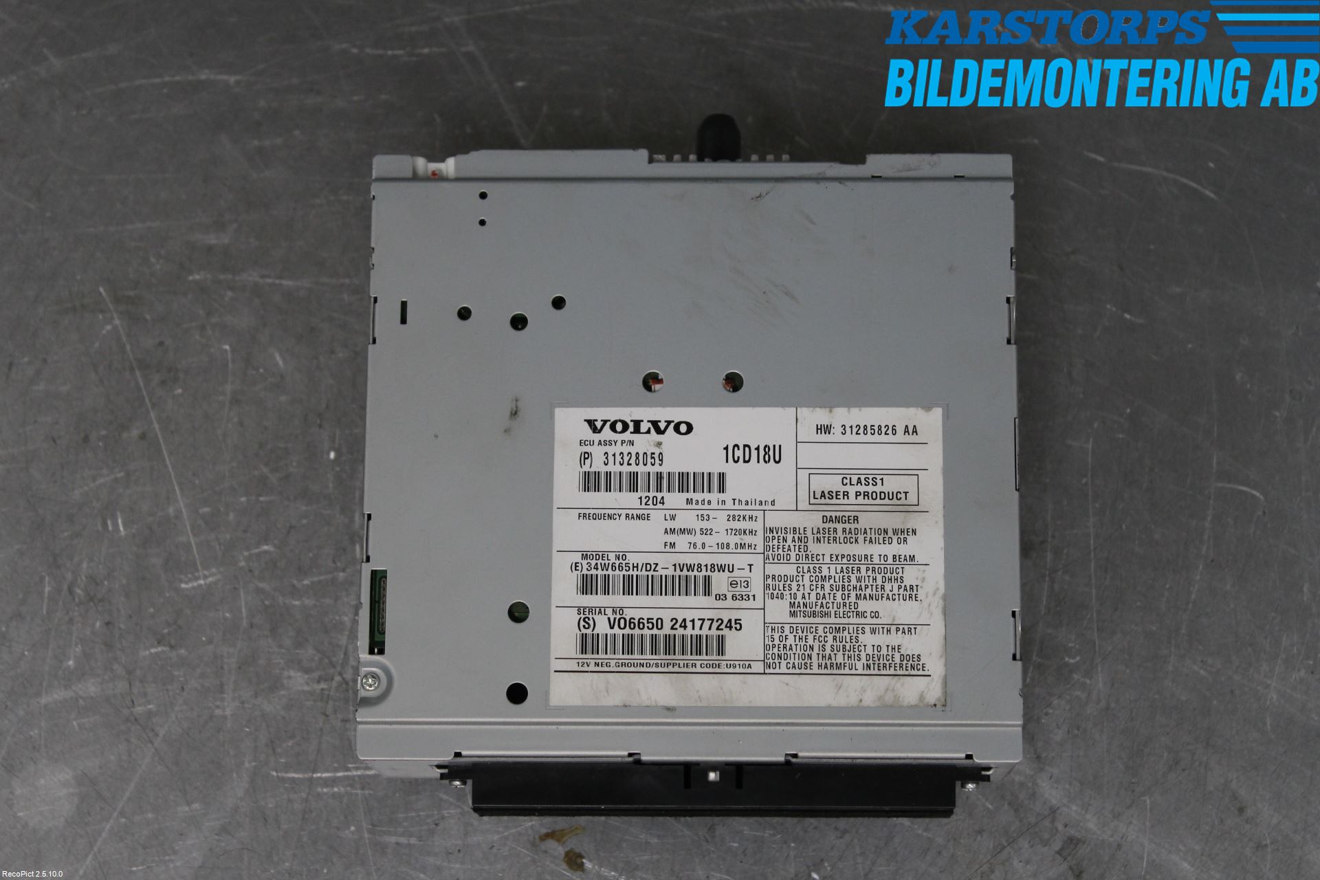 Volvo C30 10-13 Stereo Radio Med Cd