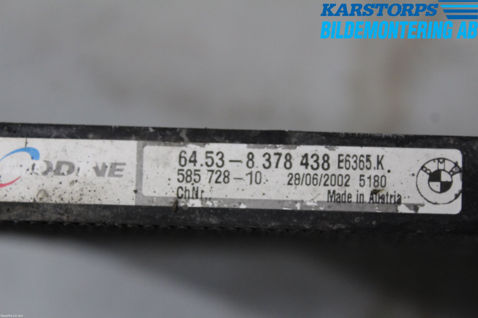 BMW 5 E39 95-04 Varme Ac Kondenser-Kjøler