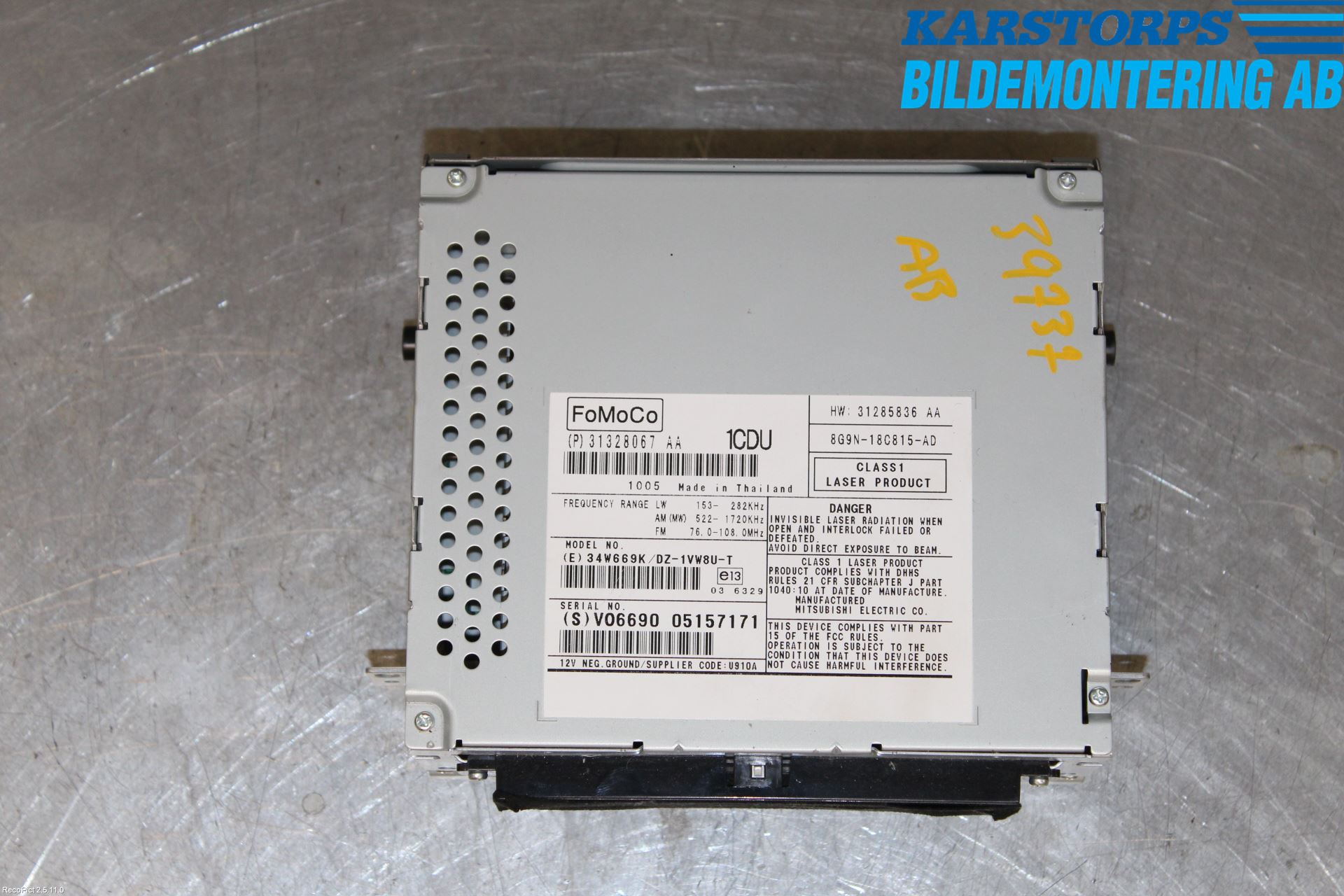 Volvo V70 08-13 Stereo Radio Med Cd