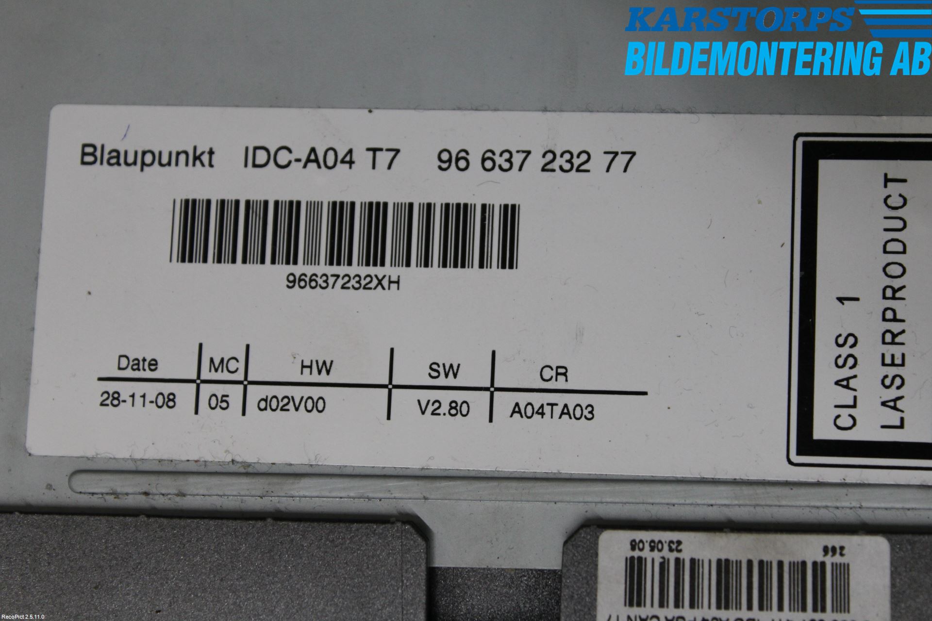 Peugeot 308 08-13 Stereo Cd Veksler