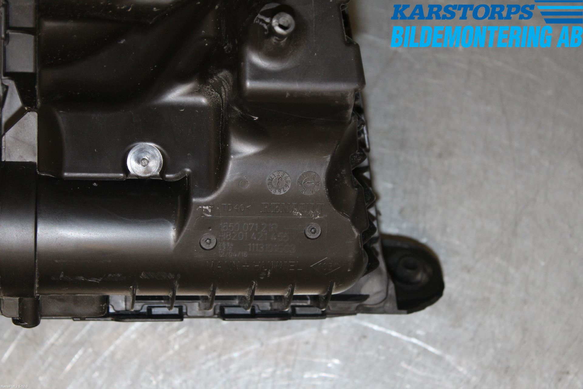 Renault TALISMAN 16-20 Luftfilter Boks