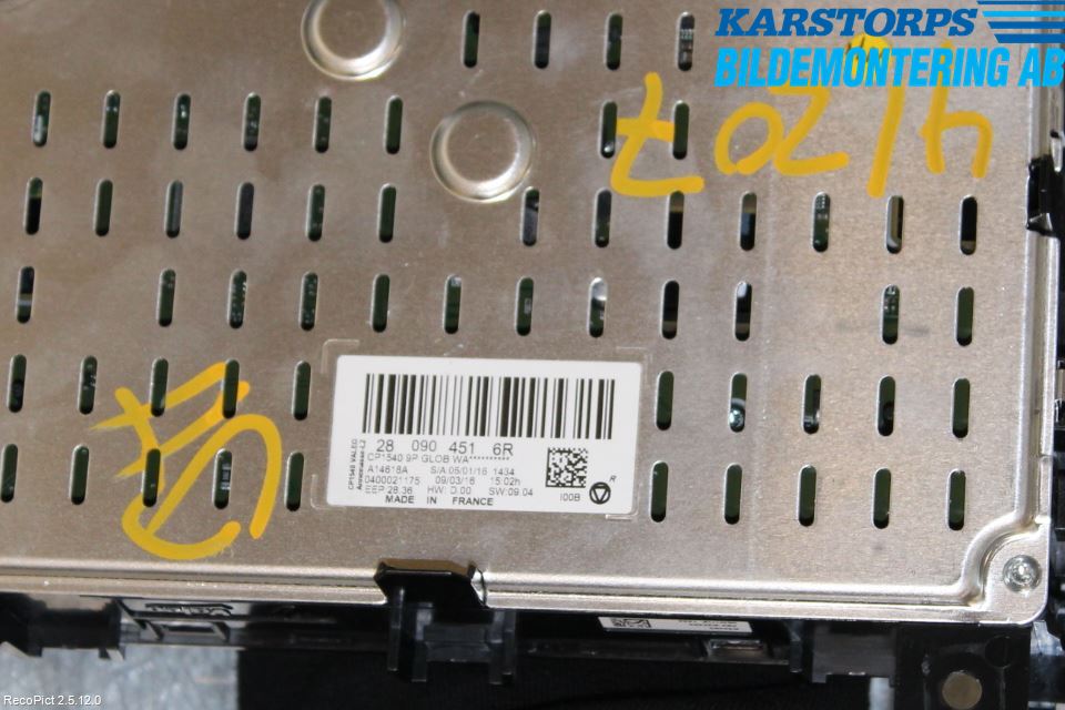 Renault TALISMAN 16-20 Varmeapparat Panel(Regulering)