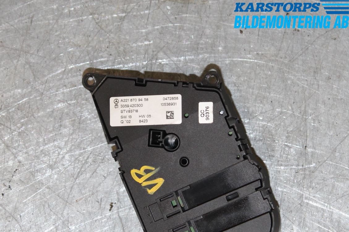 Mercedes-Benz MB S-KLASS (W221) 05-13 Bryter Sete Regulering