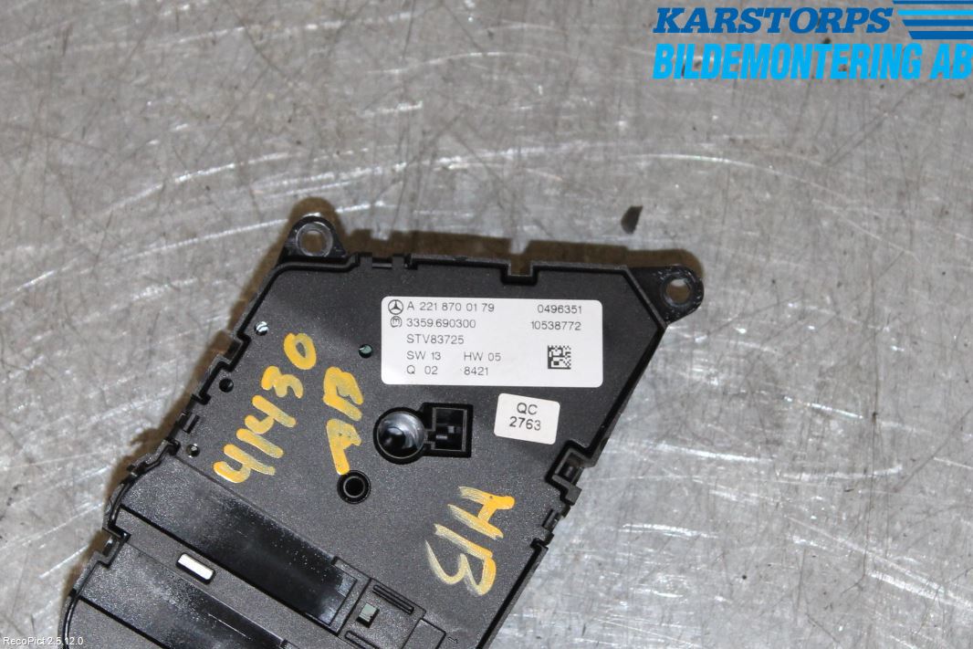 Mercedes-Benz MB S-KLASS (W221) 05-13 Bryter Sete Regulering