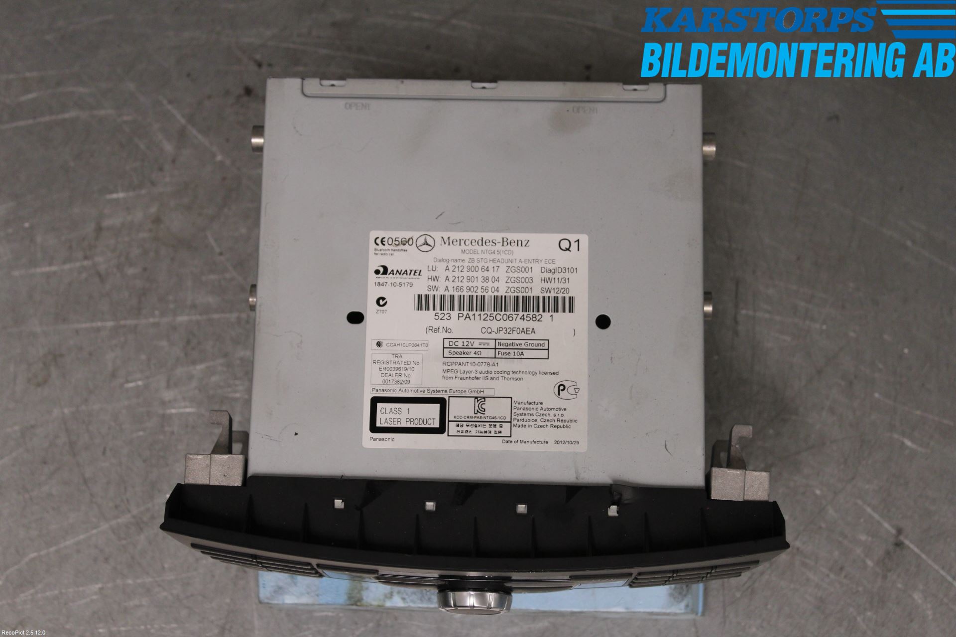 Mercedes-Benz MB E-KLASS (W212) 09-16 Stereo Radio Med Cd