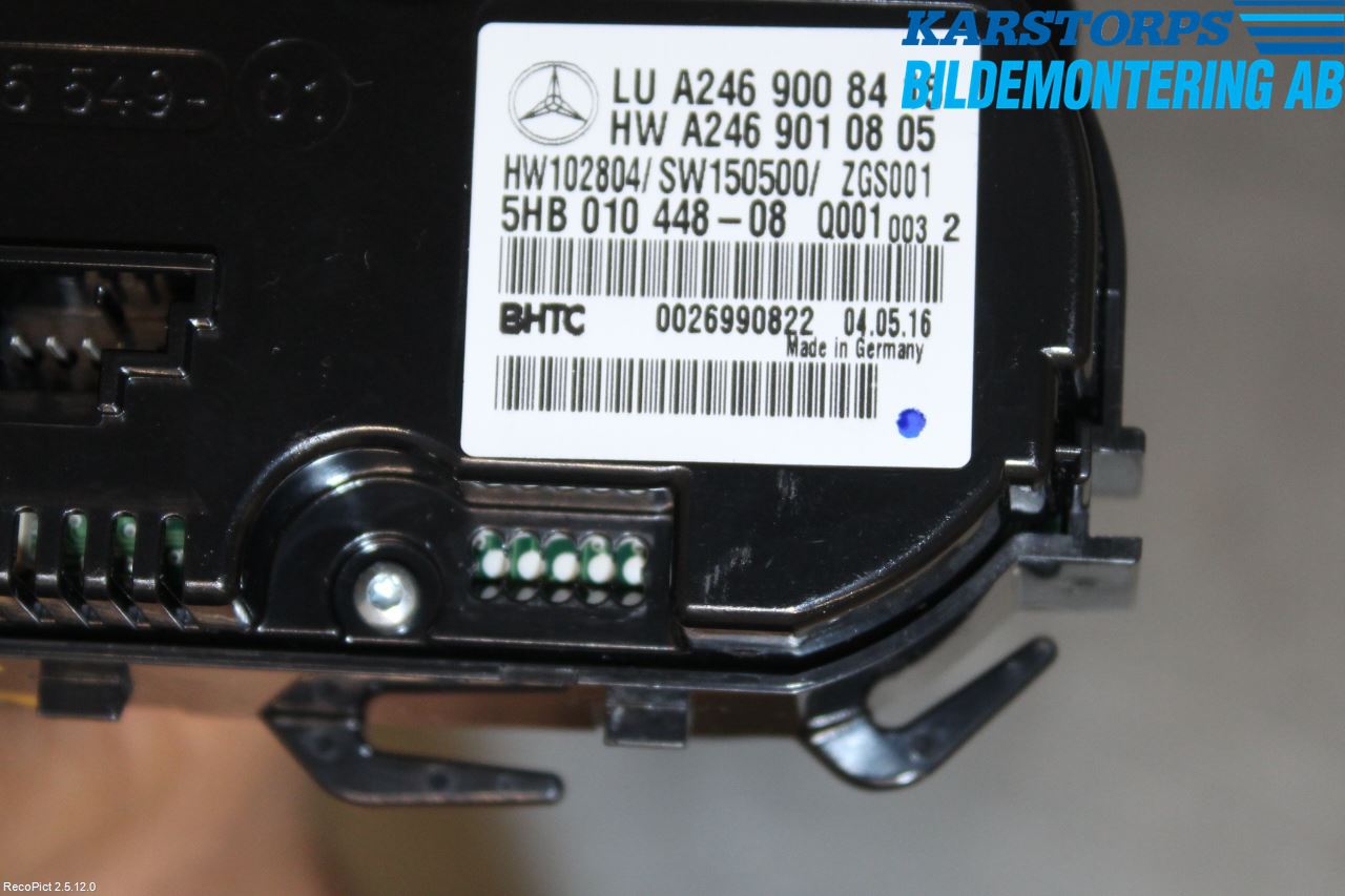 Mercedes-Benz MB A-KLASS (W176) 13-18 Varmeapparat Panel(Regulering)