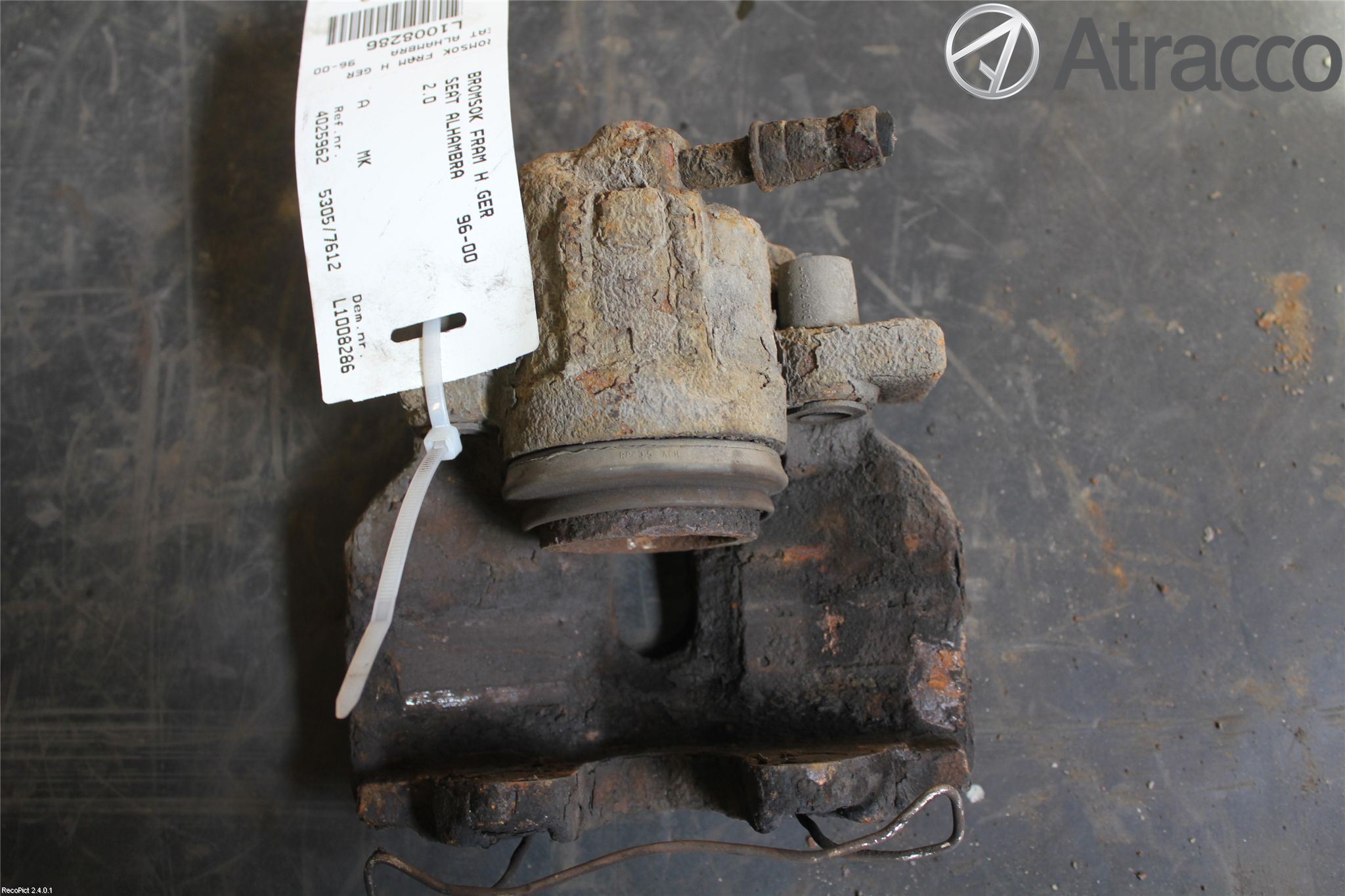 Seat ALHAMBRA 96-00 Bremsecaliper Foran Høyre