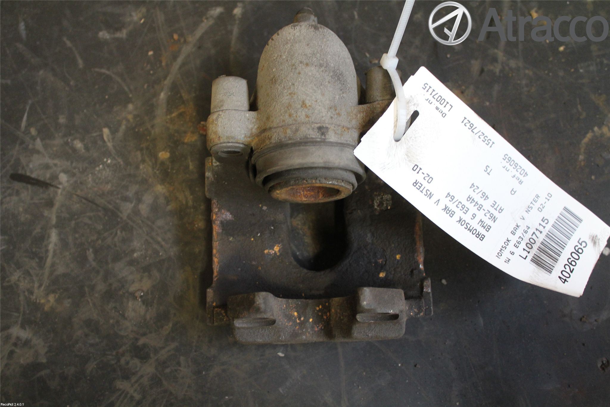 BMW 6 E63/64    02-10 Bremsecaliper Bak Venstre