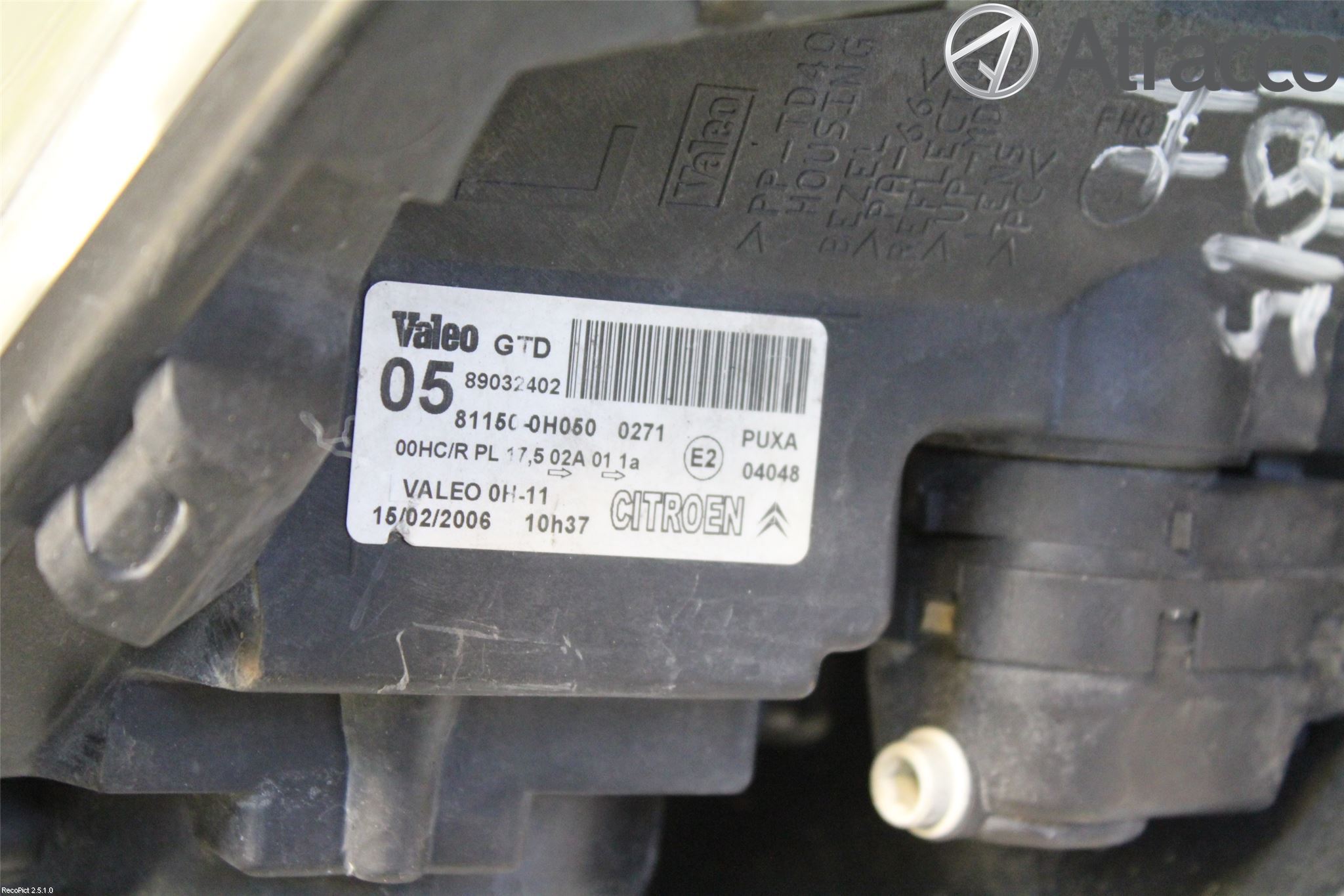 Citroen C1 06-13 Frontlykt Høyre