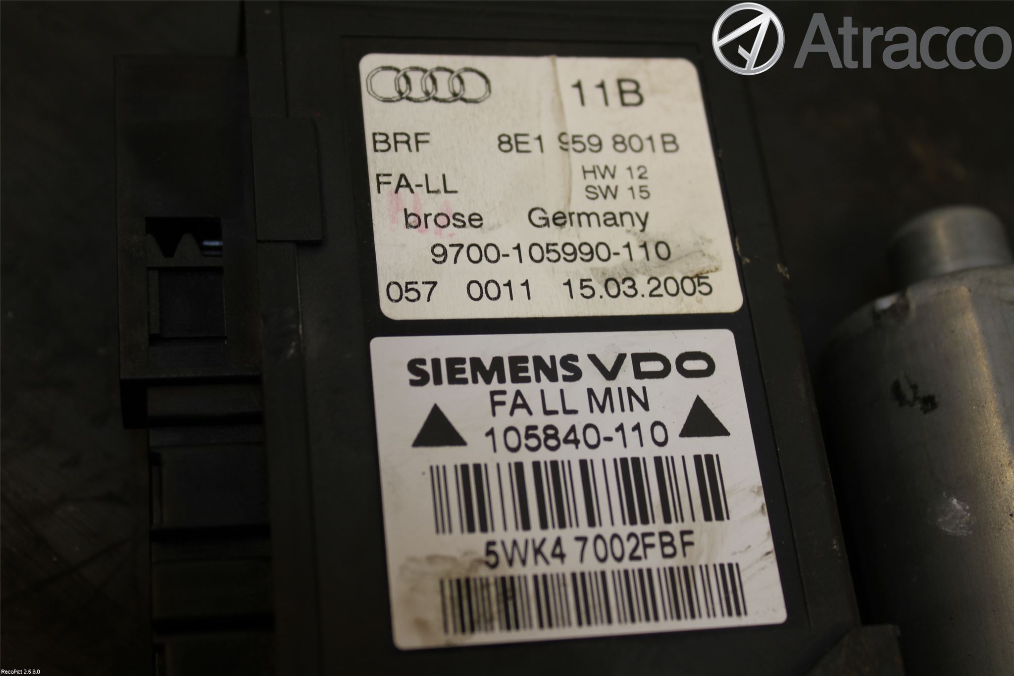 Audi A4/S4 05-07 Vindusheismotor